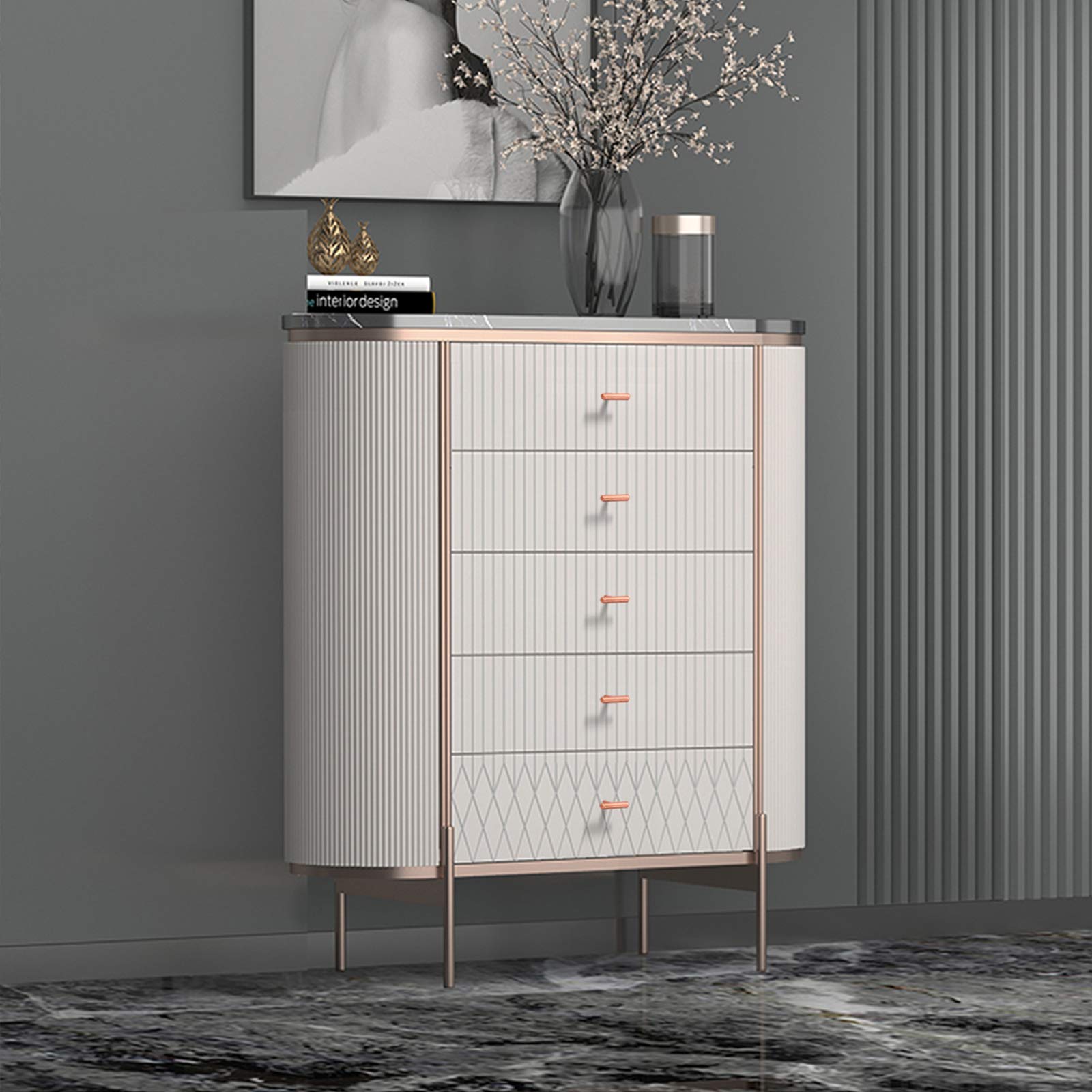 Rose Gold Cabinet Pulls - Stainless Steel Drawer Handles for Kitchen & Dresser