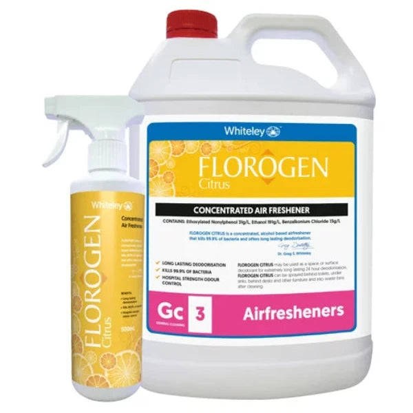 Whiteley Florogen Citrus Concentrated Air Freshener - Long-Lasting Home & Car Odor Eliminator - Perfect for Bathrooms, Kitchens, and Offices
