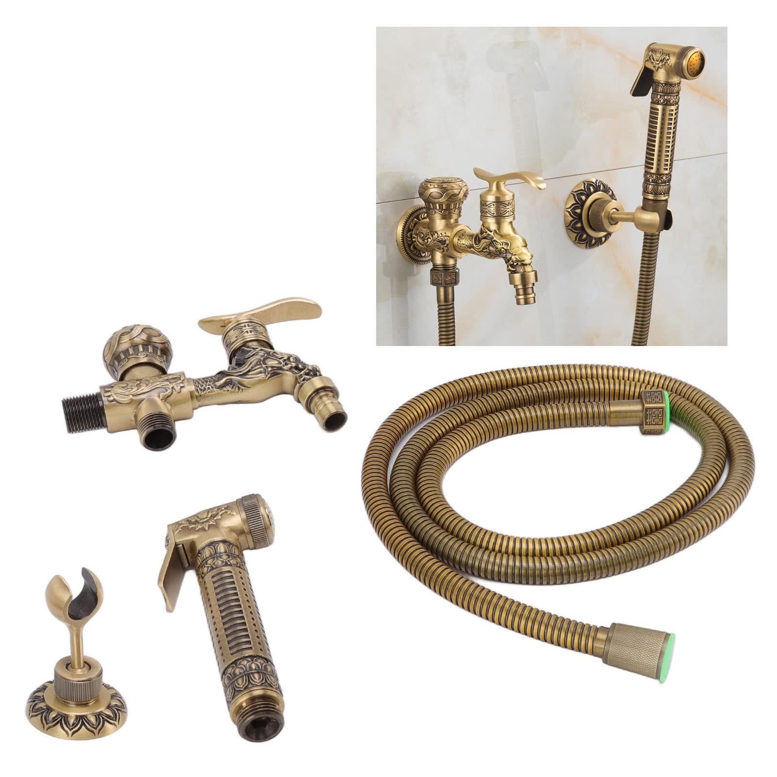 Wall Mounted Kitchen Sink Faucet with Side Sprayer, Brass Mixer Tap for Home, Hotel, Apartment, Bathroom, Laundry, Durable and Stylish for Everyday Use