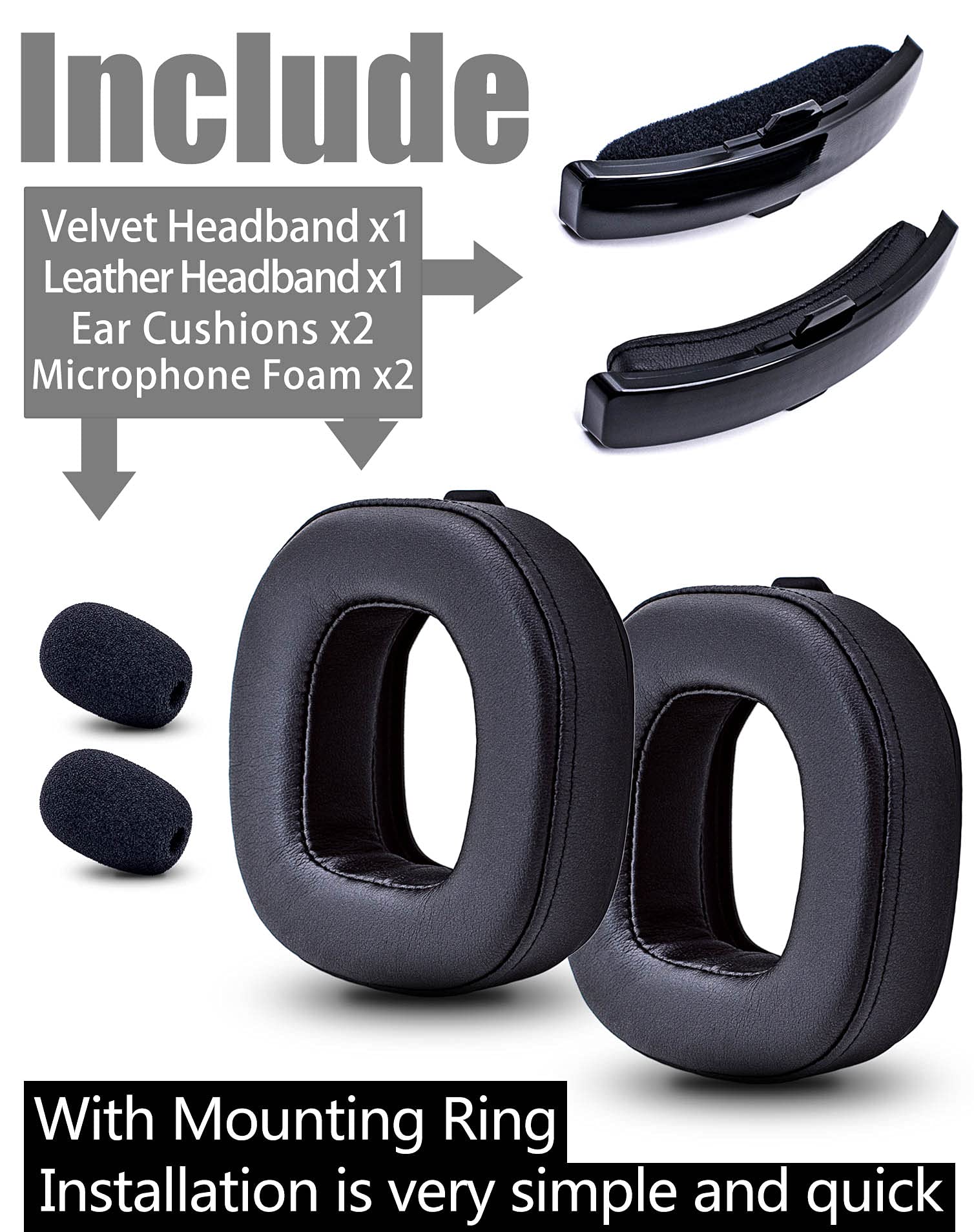 CCRE Replacement Earpads for Astro A50 GEN4 Headset - Premium Mod Kit Ear Cushions & Cups (Black) - Perfect for Gaming, Streaming & Long Wear Comfort