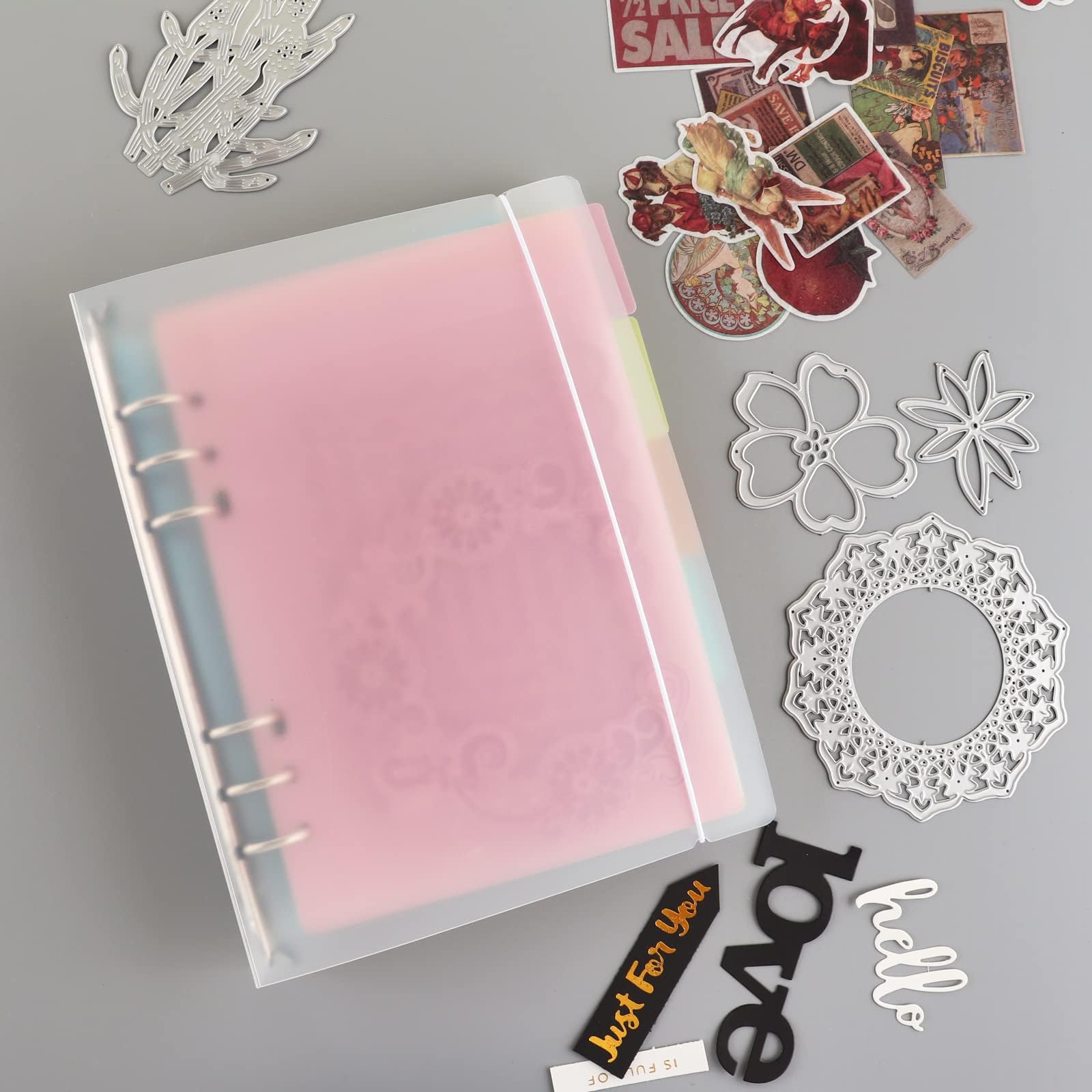 CYFUN DESIGN A5 6-Ring Binder with Snap Closure - Premium Storage Book Cover for 6-Hole Planner Pages, Refill Inserts & Die Storage - Perfect for Office, School & Home Organization