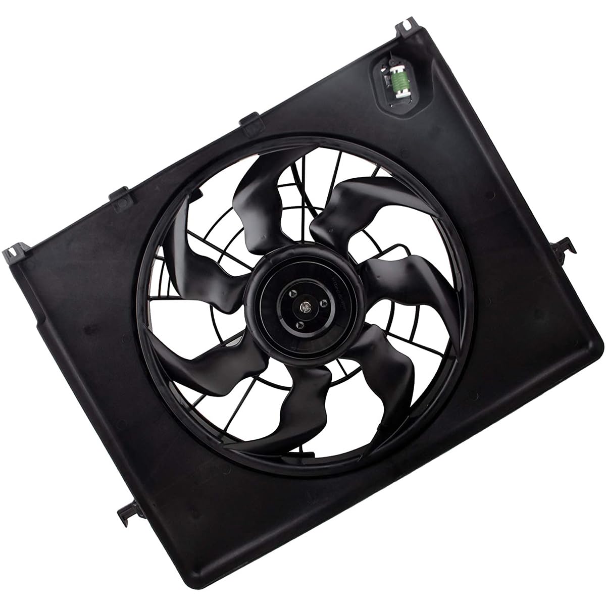 621-477 Engine Radiator Cooling Fan with Resistor & Shroud Assembly for Hyundai Sonata 2011-2013, Kia Optima 2012-2013 2.4L L4 - KI3115136 253803R170 253803R610 - Perfect for Engine Overheating Prevention & Cooling System Repair