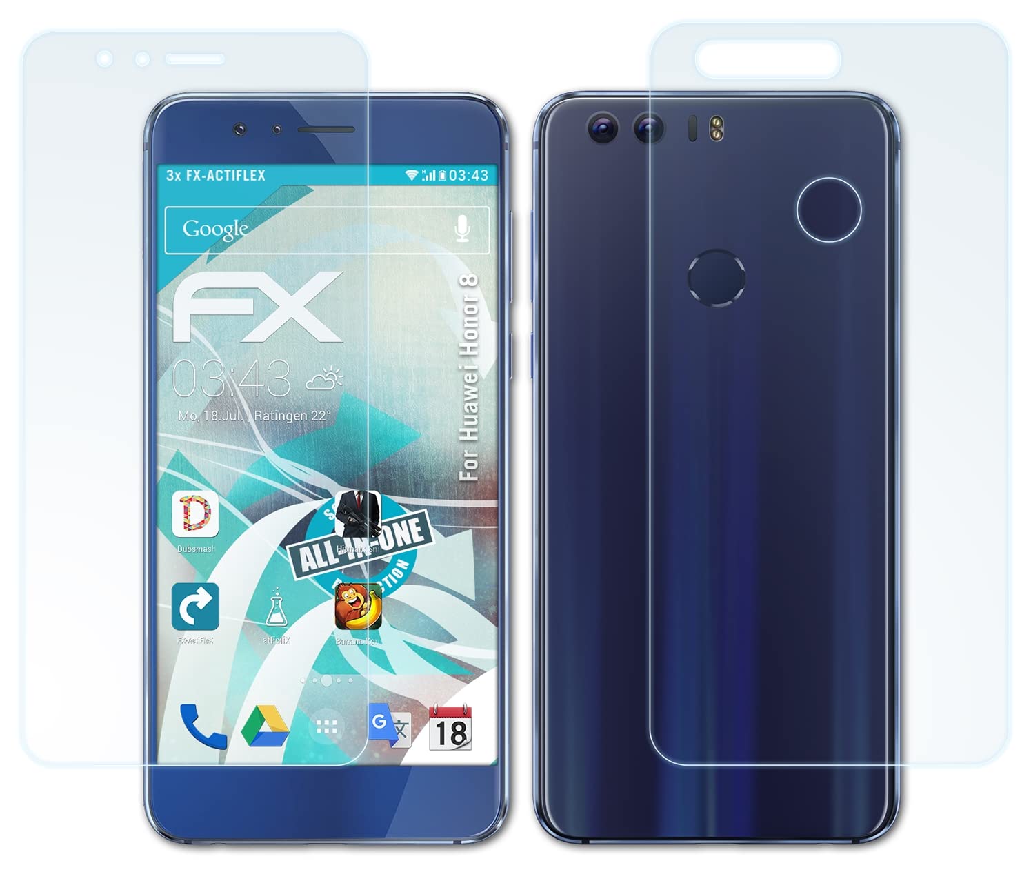 Huawei Honor 8 Screen Protector (3-Pack) - Ultra Clear Flexible Tempered Glass Film - Anti-Scratch & Bubble-Free - Perfect for Work, Travel & Daily Protection