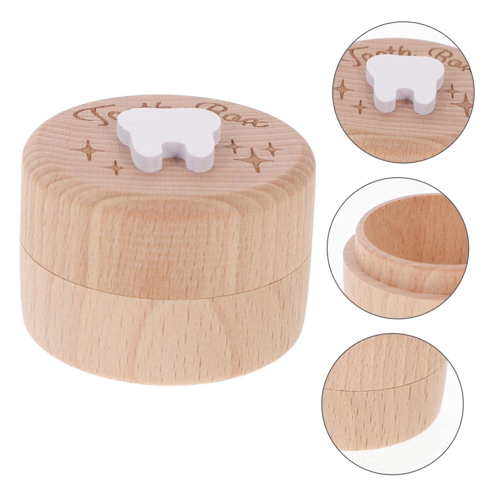 Luxshiny Wooden Tooth Holder Box for Kids - Baby Teeth Keepsake Organizer & First Tooth Storage Container - Perfect for Baby Teeth Collection, Milestone Memories, and Nursery Decor