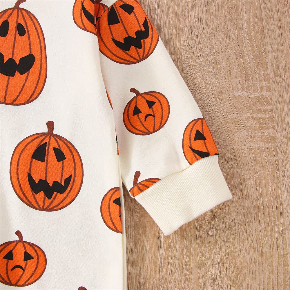 Adorable Halloween Pumpkin Sweatshirt & Bubble Romper Outfit for Toddler Boys & Girls - Cozy Fall Costume for Trick-or-Treating & Photo Shoots