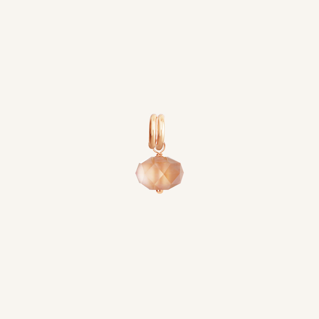 Opulent Orange Moonstone Charm - Stone of Hope & Healing Crystal for Jewelry Making, Meditation & Spiritual Gifts
