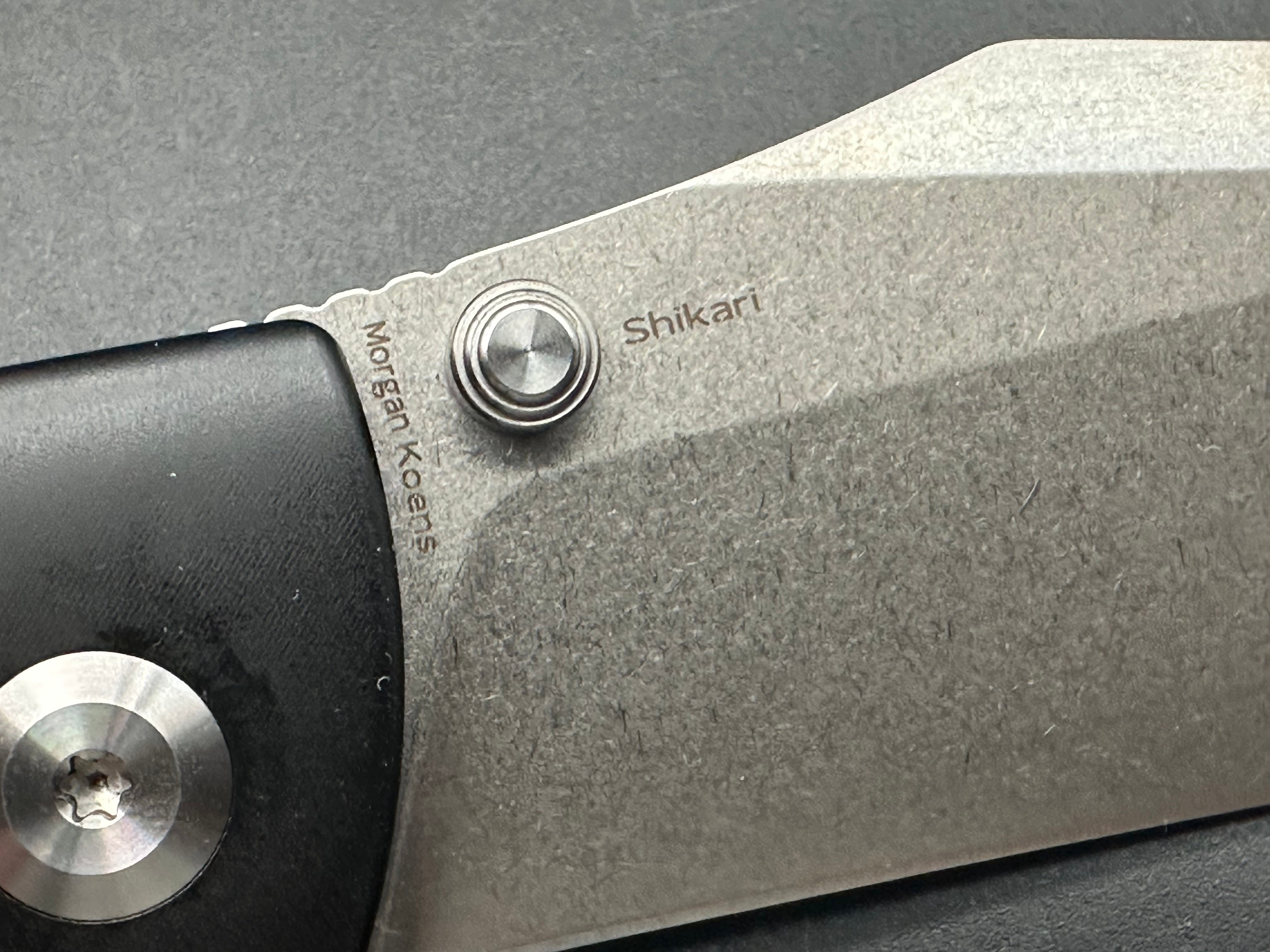 KANSEPT SHIKARI Folding Knife - Black Titanium & Timascus Handle, 20CV Steel Plain Edge (Model K1027A5) | EDC, Outdoor Survival, Camping & Everyday Carry
