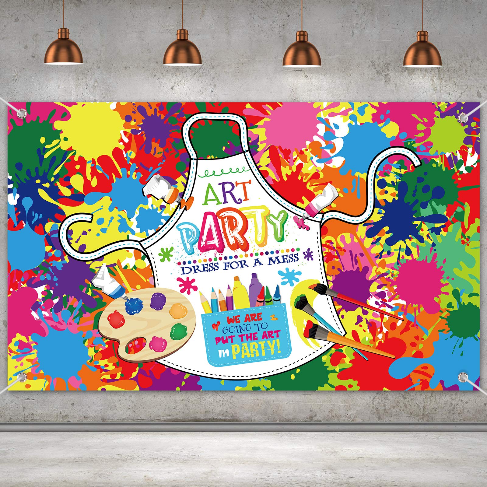 Artist Theme Party Backdrop Decorations - Art Paint Birthday Banner & Wall Photography Background for Painting Parties, Photo Booths & Creative Events