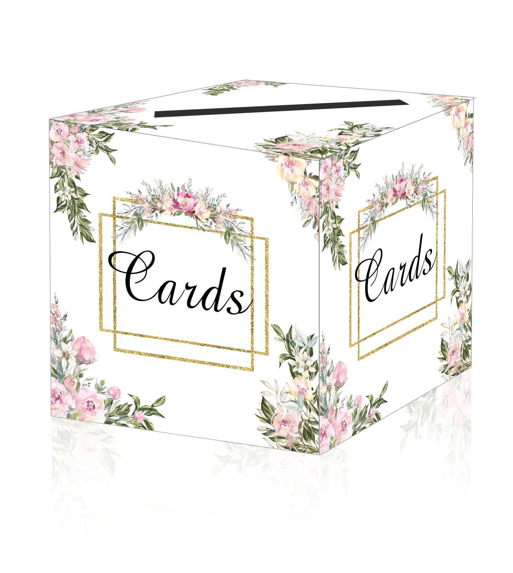Elegant Floral Wedding Card Box Holder - Perfect for Wedding, Birthday, Baby Shower & Bridal Shower Decorations | Money Gift Box & Table Centerpiece for Special Occasions