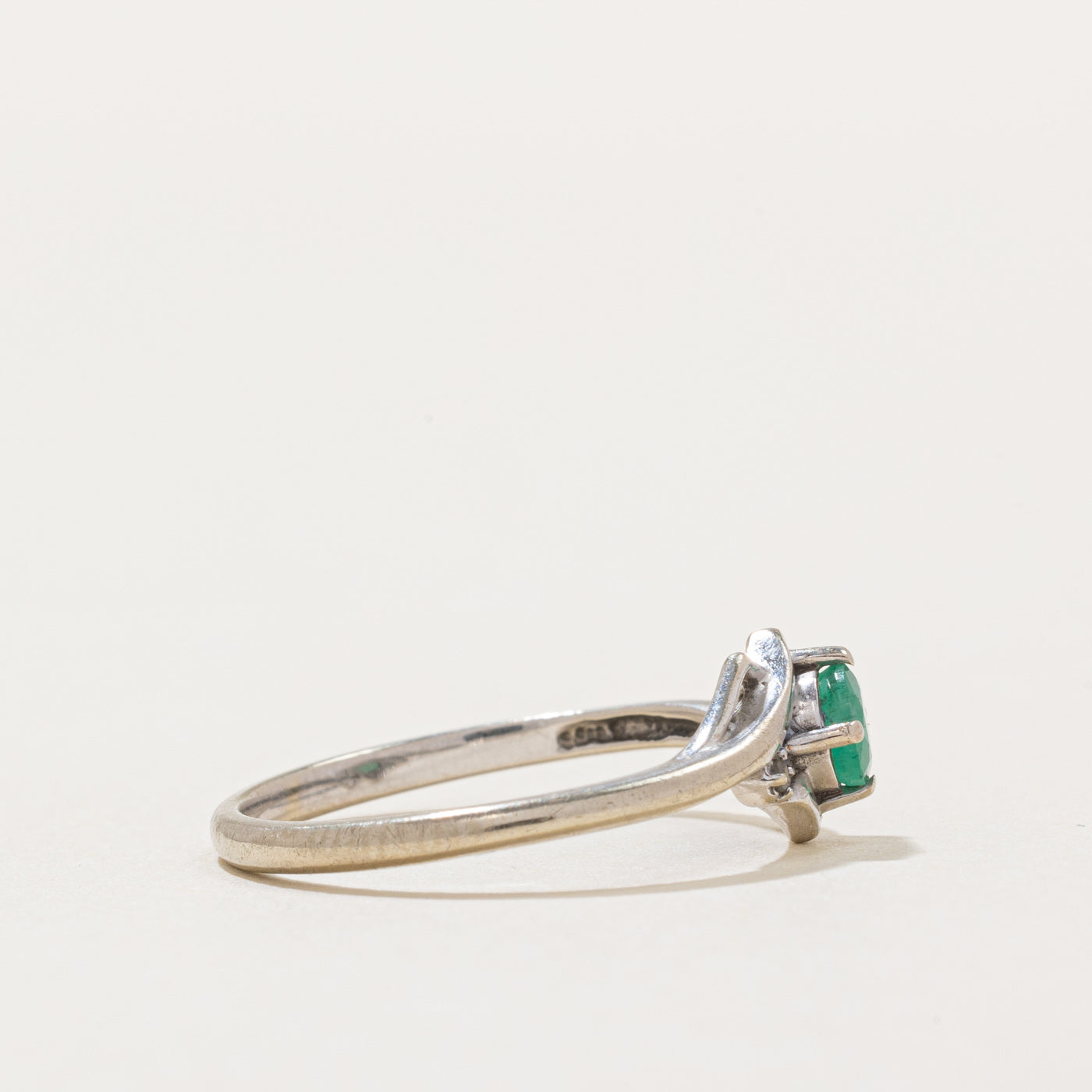 0.18ct Emerald Ring with 0.01ctw Diamond Accents - Size 6.25 - Elegant Birthstone Jewelry for Women - Perfect Gift for Anniversary, Birthday & Special Occasions