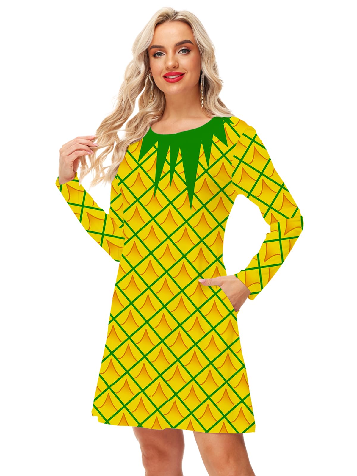 Deerose Women's Sleeveless Watermelon Print Summer Dress with Pockets - Funny Fruit Outfit for Beach Vacation, Picnic & Casual Wear