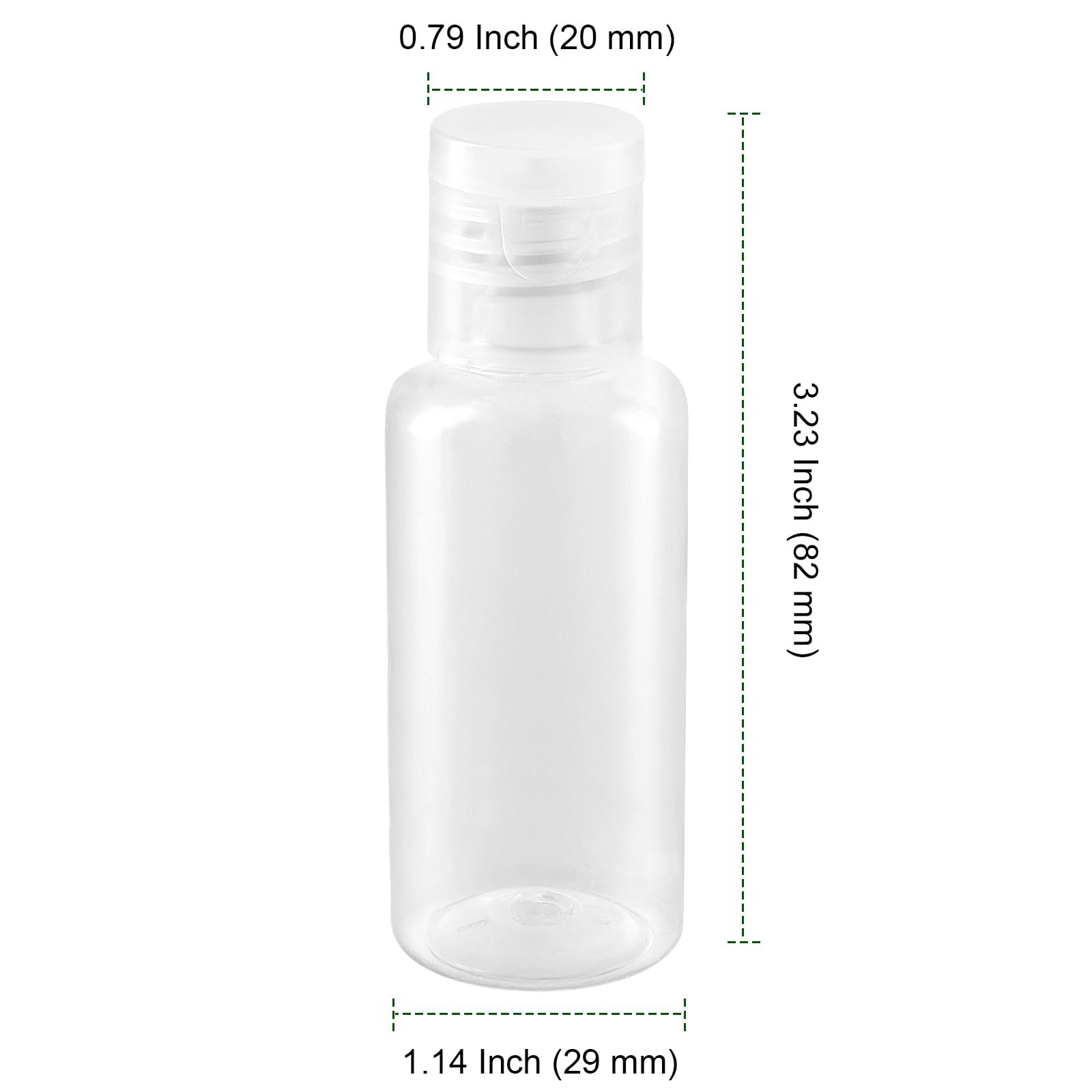 PINGEUI 100 Pack 1oz/30ml Clear Plastic Empty Bottles with Flip Cap - Leak Proof Refillable Travel Size Containers for Toiletries, Cosmetics, Liquids | Perfect for Air Travel, Gym, Camping & Daily Use