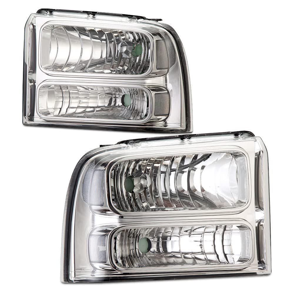 Ford F250 F350 Headlights Assembly 2005-2007 Replacement - Super Duty & Excursion - for Night Driving