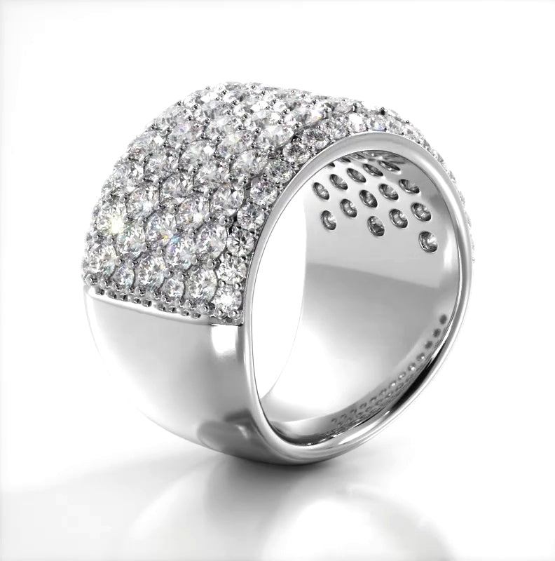 3.13 Carat Round Diamond Wedding Band for Women - Elegant & Timeless Engagement Ring - Perfect for Bridal, Anniversary & Special Occasions