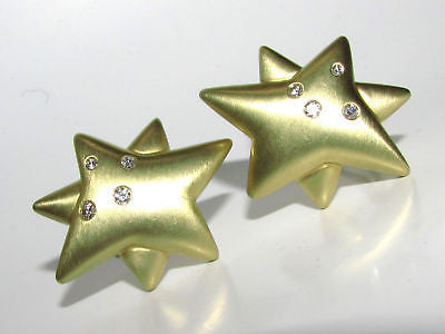 18K Gold 0.50 Carat Diamond Star Clip Earrings - Luxury Fashion Jewelry for Women - Perfect for Parties, Weddings & Special Occasions