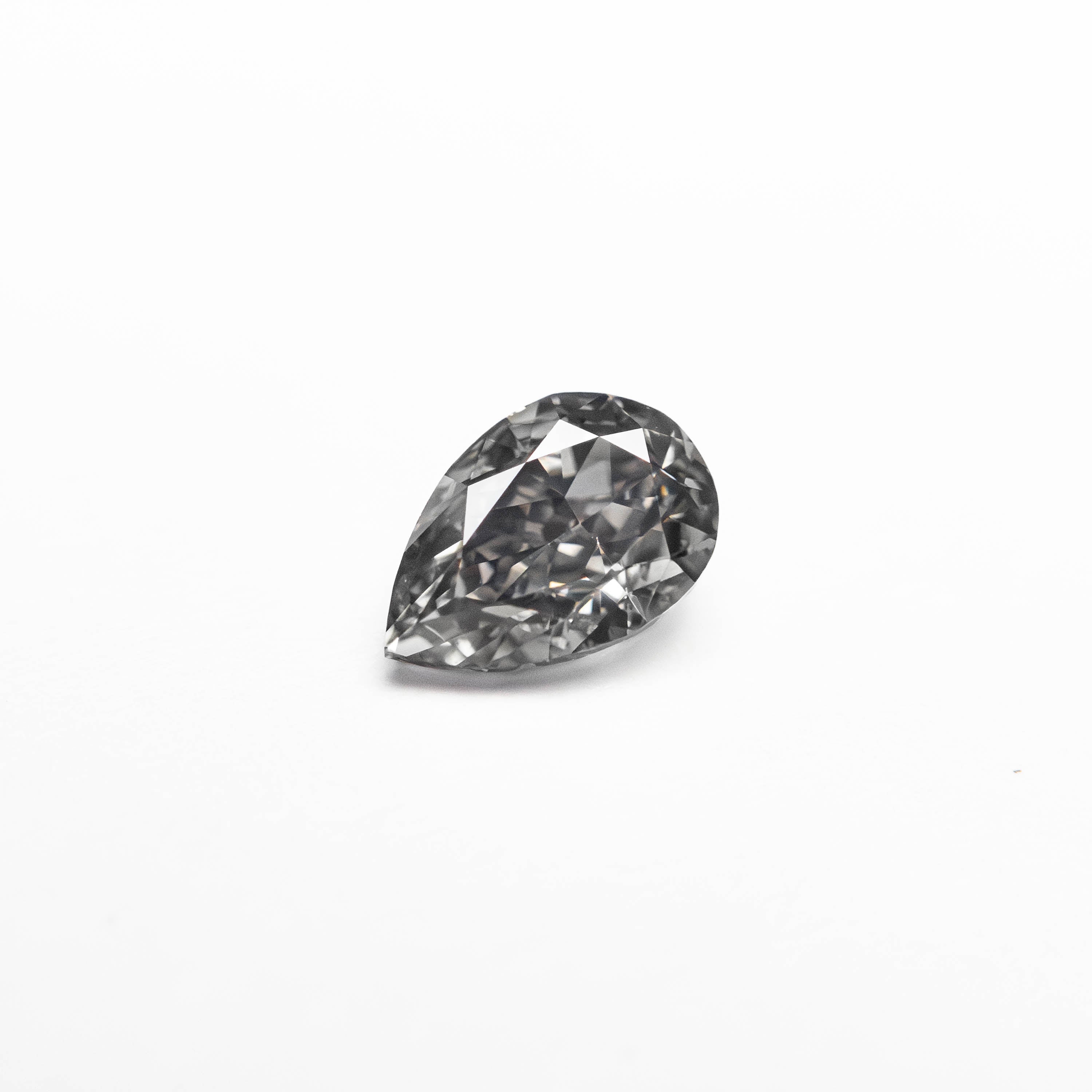 0.40ct Fancy Grey Pear Brilliant Cut Diamond - 5.57x3.75x2.60mm (19923) for Engagement Rings & Fine Jewelry
