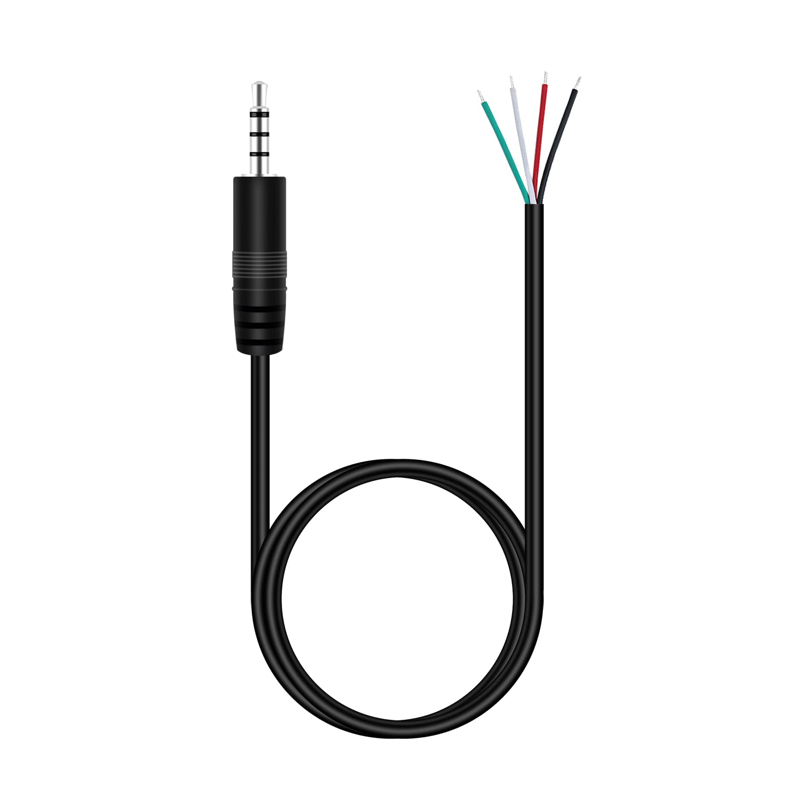 Fancasee 3FT 3.5mm TRRS Stereo Male to Bare Wire Speaker Cable - 1/8