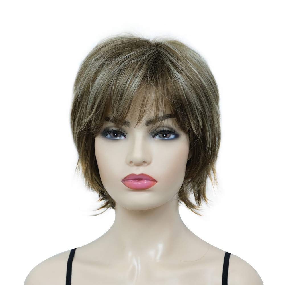 Stylish Short Layered Shaggy Synthetic Wig with Bangs for Women - Perfect for Cosplay, Halloween & Daily Fashion Looks