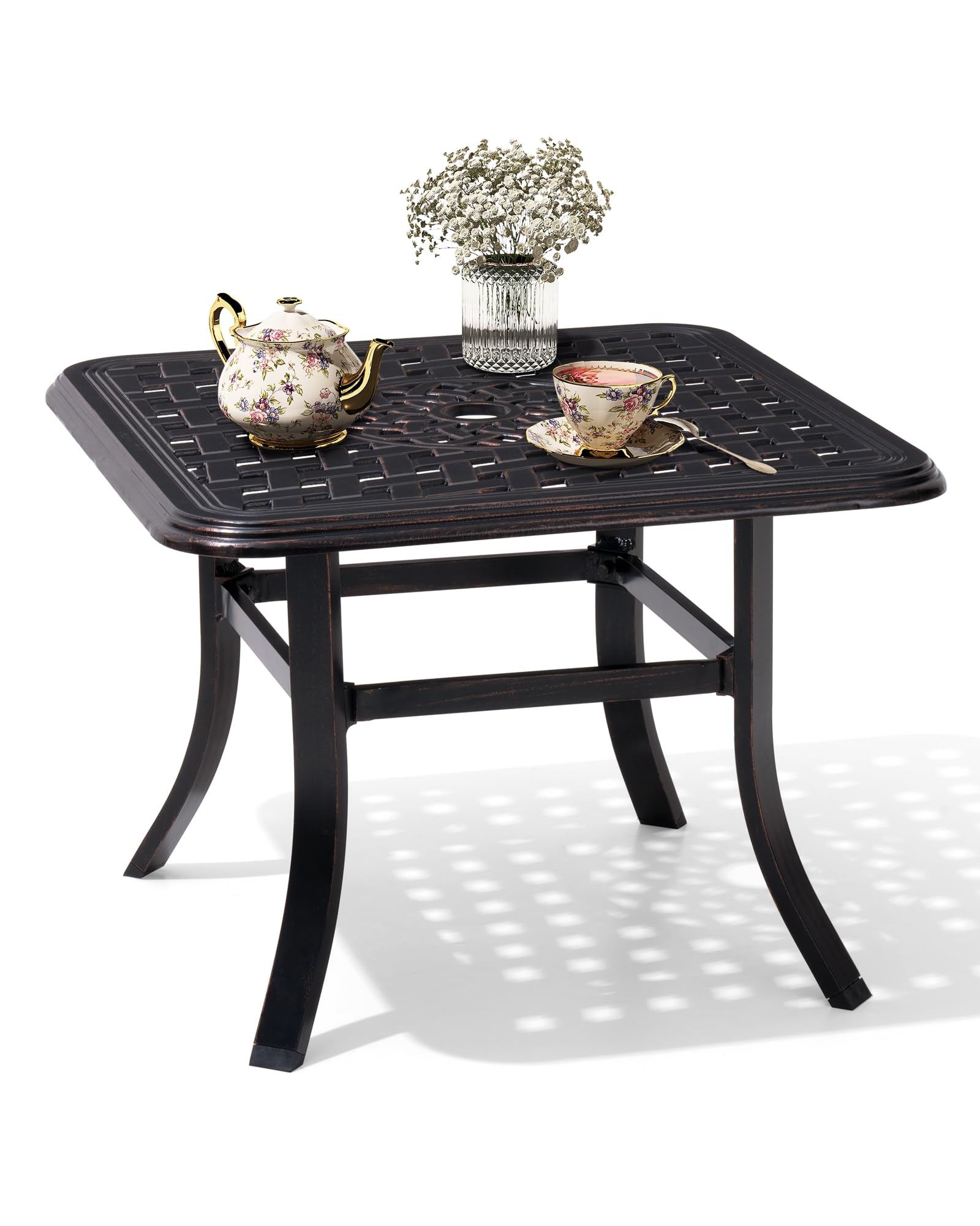 Premium Cast Aluminum Outdoor Patio Side Table - 24