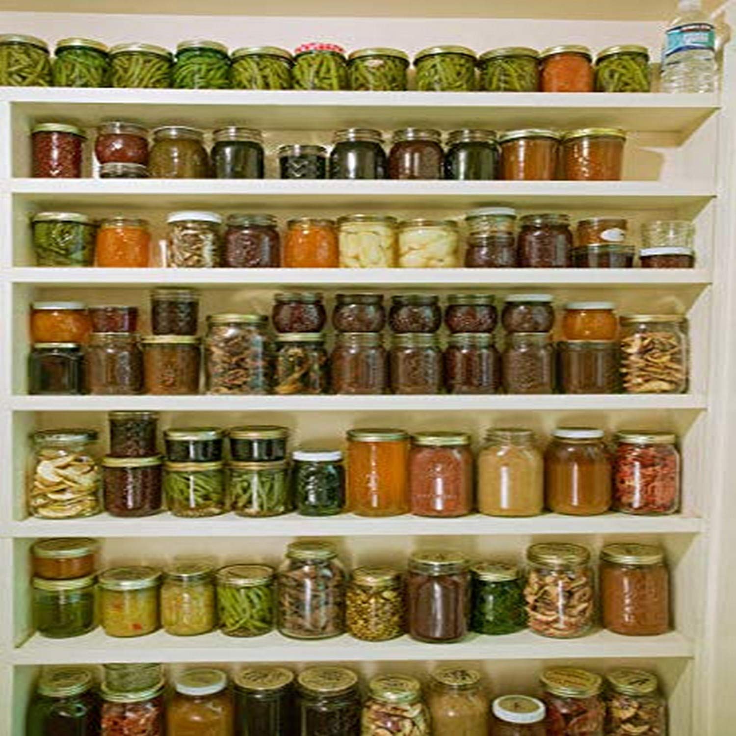 Vintage Pantry with Preserved Fruits & Vegetables in Canning Jars - 18x24 Inch Wall Art Print for Kitchen Decor, Farmhouse Style, Rustic Home Decor | Perfect for Dining Room, Country Kitchen & Cottage Decor