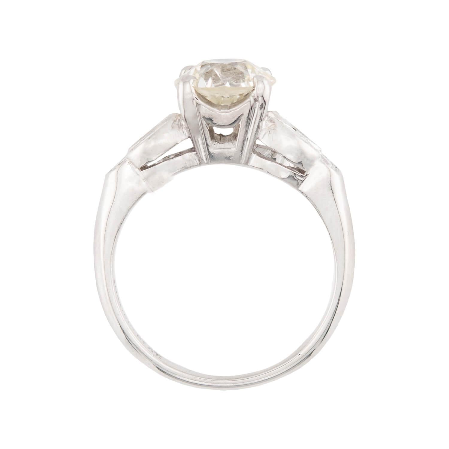 Art Deco Platinum Diamond Engagement Ring 1.73ct - Vintage Inspired Wedding Band, Perfect for Proposals, Anniversaries & Special Occasions