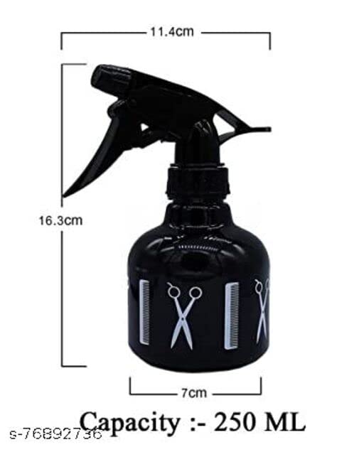 TWIREY Professional Empty Spray Bottle - 8oz Multipurpose Fine Mist Sprayer for Hair Styling, Skincare, Plants & Cleaning - Perfect for Salon, Home & Garden Use (Black, Pack of 1)