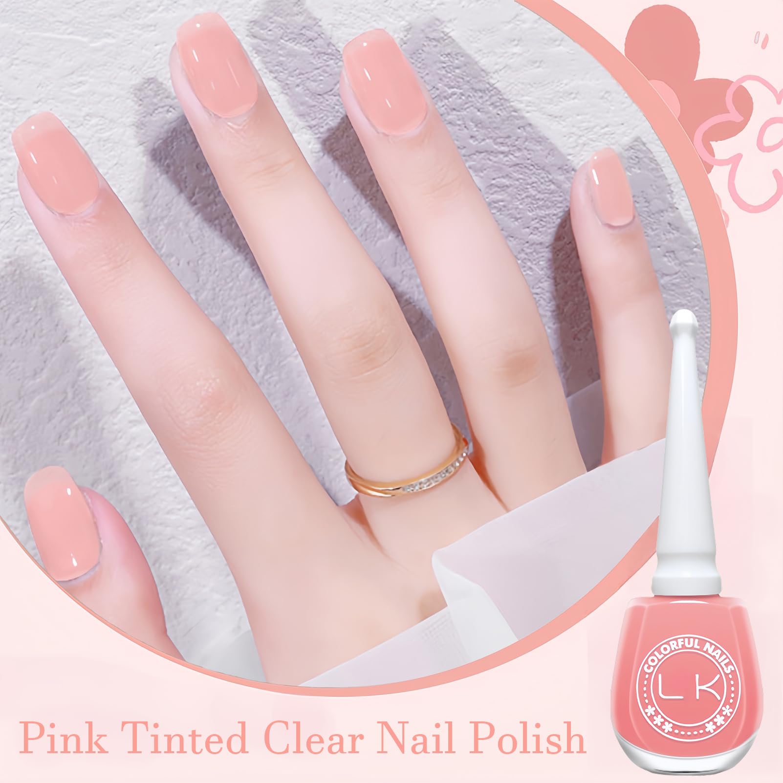 Pink Clear Jelly Nail Polish - High Gloss Transparent Gel Polish for Women & Girls | 13ml Air-Dry Manicure | Perfect for Salon Nail Art, Everyday Wear & Special Occasions