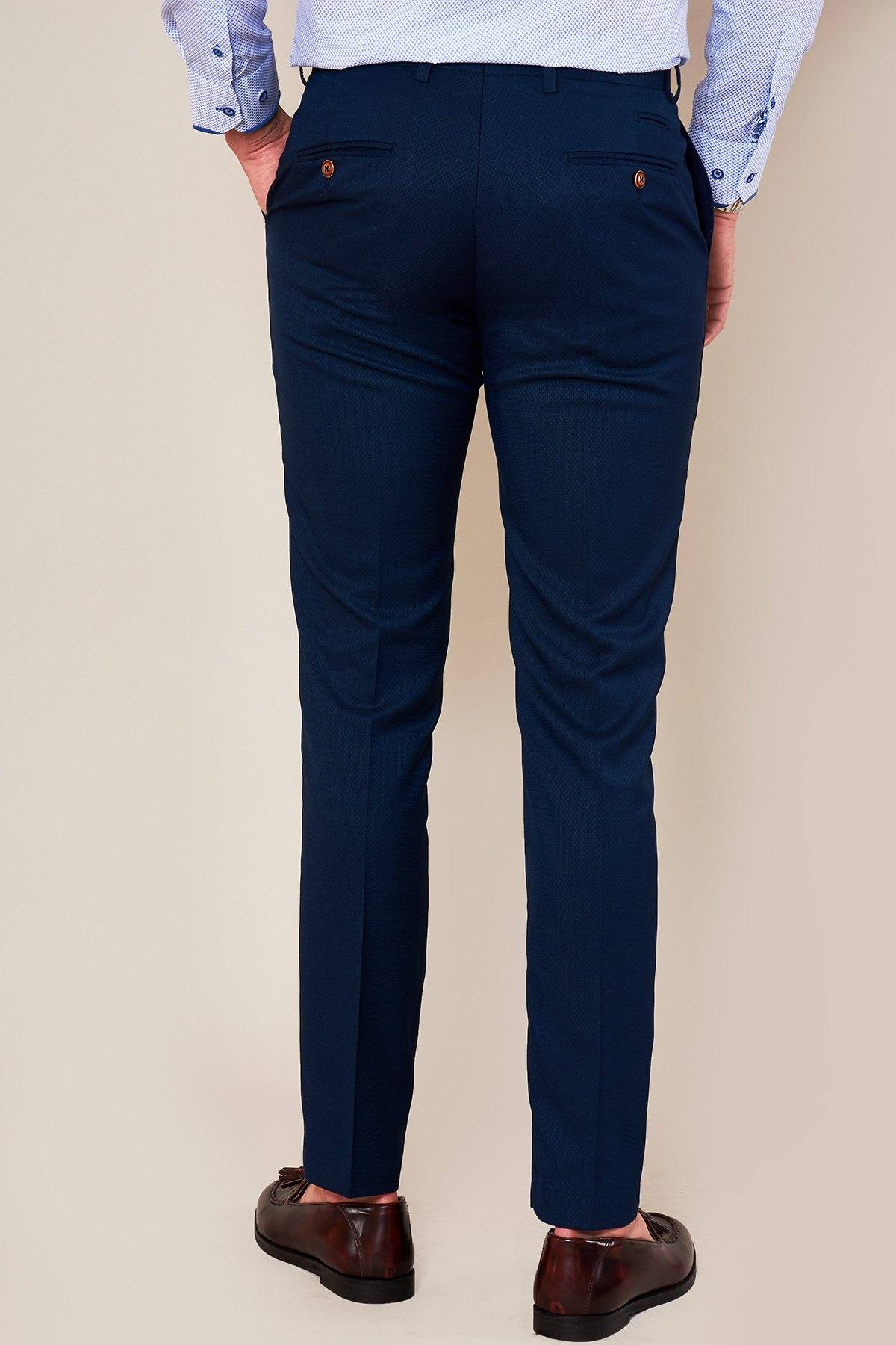 MAX Skinny Fit Navy Trousers for Women - Slim Stretch Comfortable Dress Pants for Work, Office & Business Casual Wear