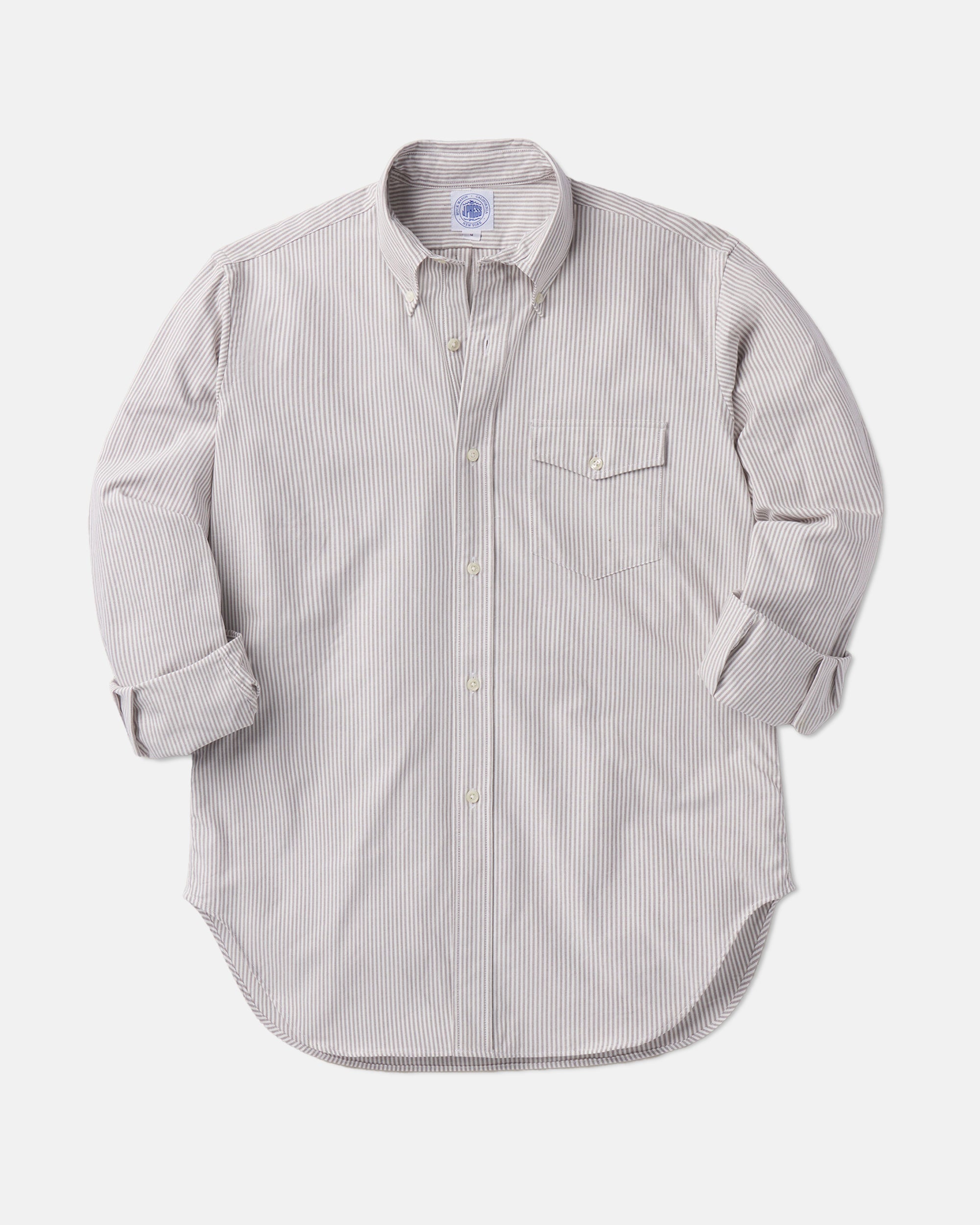 J.PRESS x BUCK MASON Men's Striped Oxford Button-Down Shirt - Classic Casual & Business Wear for Office, Date, and Everyday Outfits