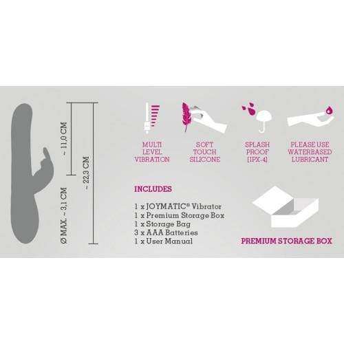 Joymatic Rabbit Pearl Vibrator - Powerful Multi-Speed G-Spot & Clitoral Stimulator for Women - Perfect for Solo Play & Couples Intimacy