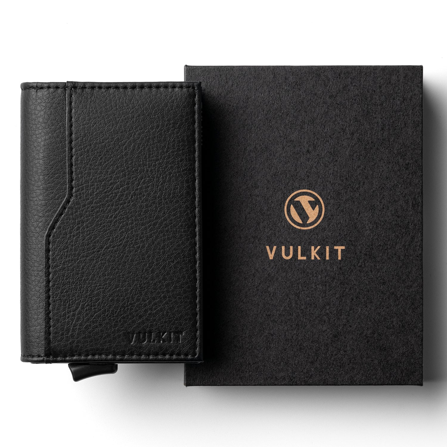 VC205 Men's RFID Blocking Leather Card Holder Wallet with Double ID Windows - Holds 12 Cards, Slim & Secure for Travel, Business & Everyday Use