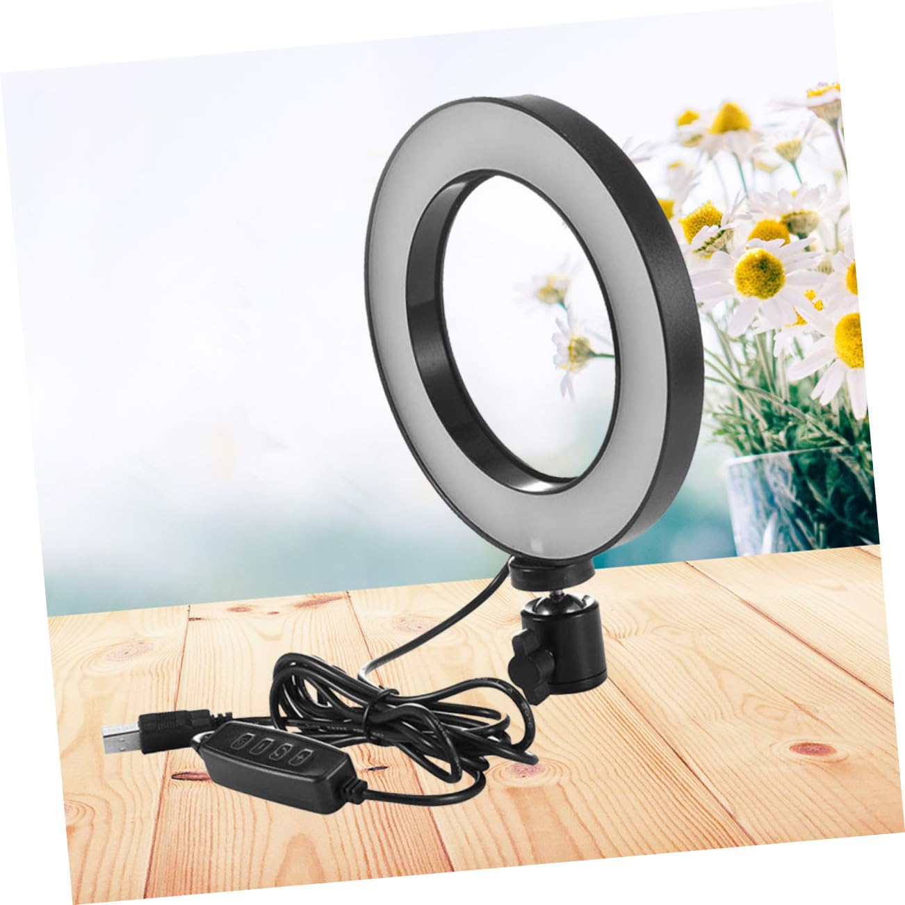 Mikikit 3-Piece LED Ring Fill Light Kit - Dimmable Vanity Lighting for Live Streaming, YouTube Videos, Photography & Makeup Studio (Black) - Perfect for Content Creators, Beauty Vloggers & Professional Photographers