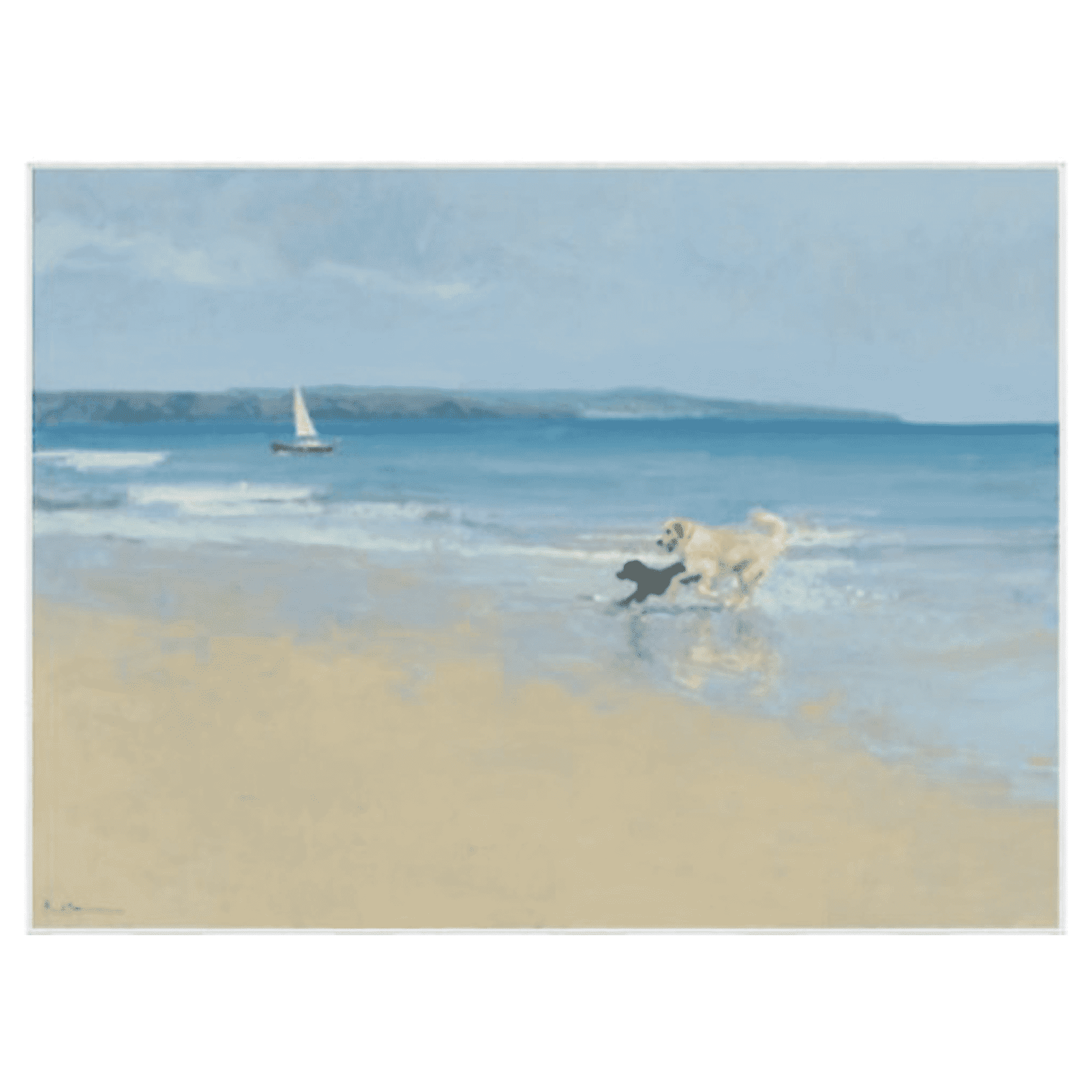 Summer Days: The Dogs of Summer Framed Giclee Art Print - Perfect for Home Decor, Living Room Wall Art, and Pet Lover Gifts