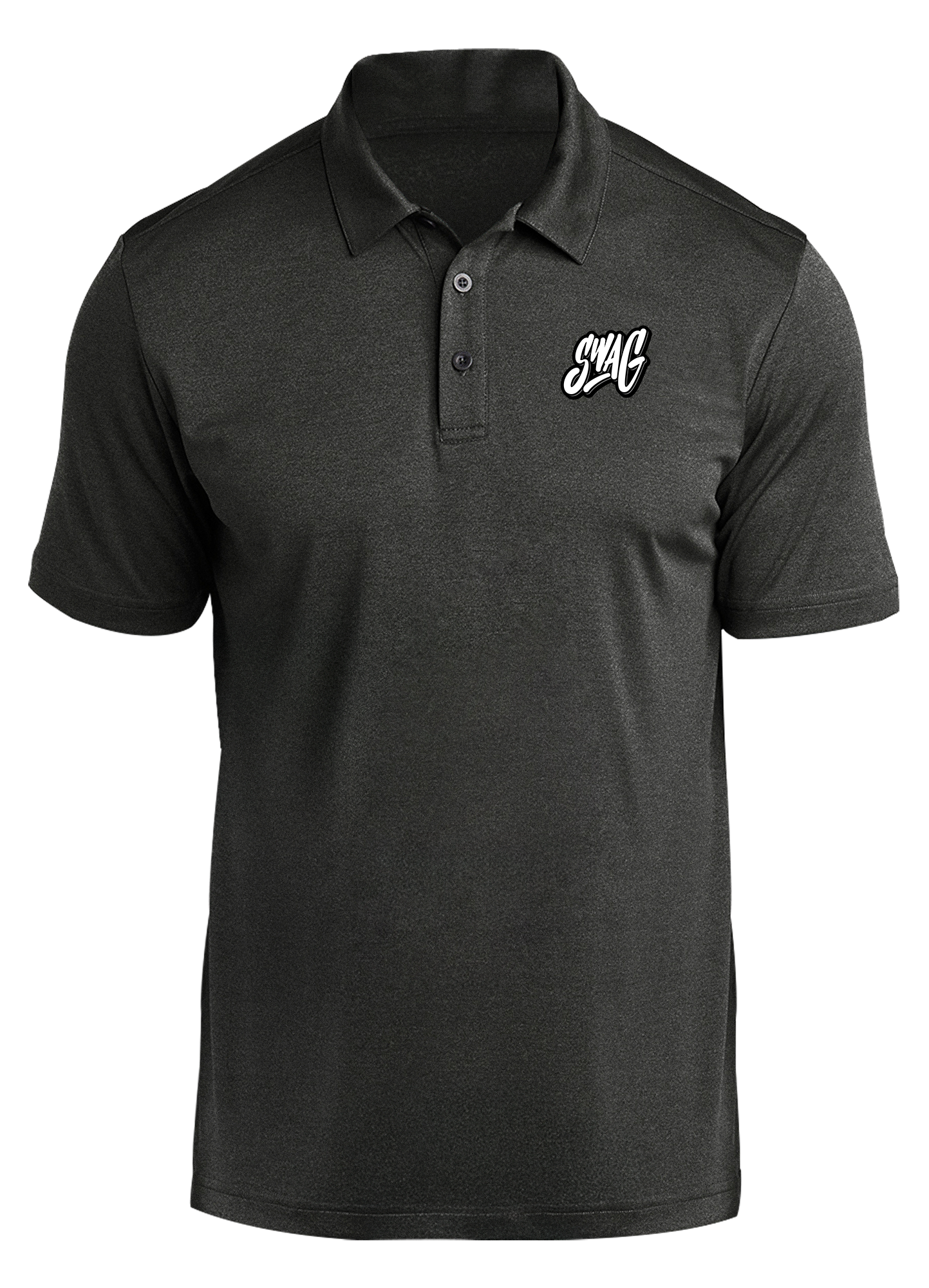 Premium Swag Prime Polo Shirt - Black Heather Bowling League & Tournament Apparel for Men | Comfortable & Stylish for Casual Wear, Parties & Sports Events