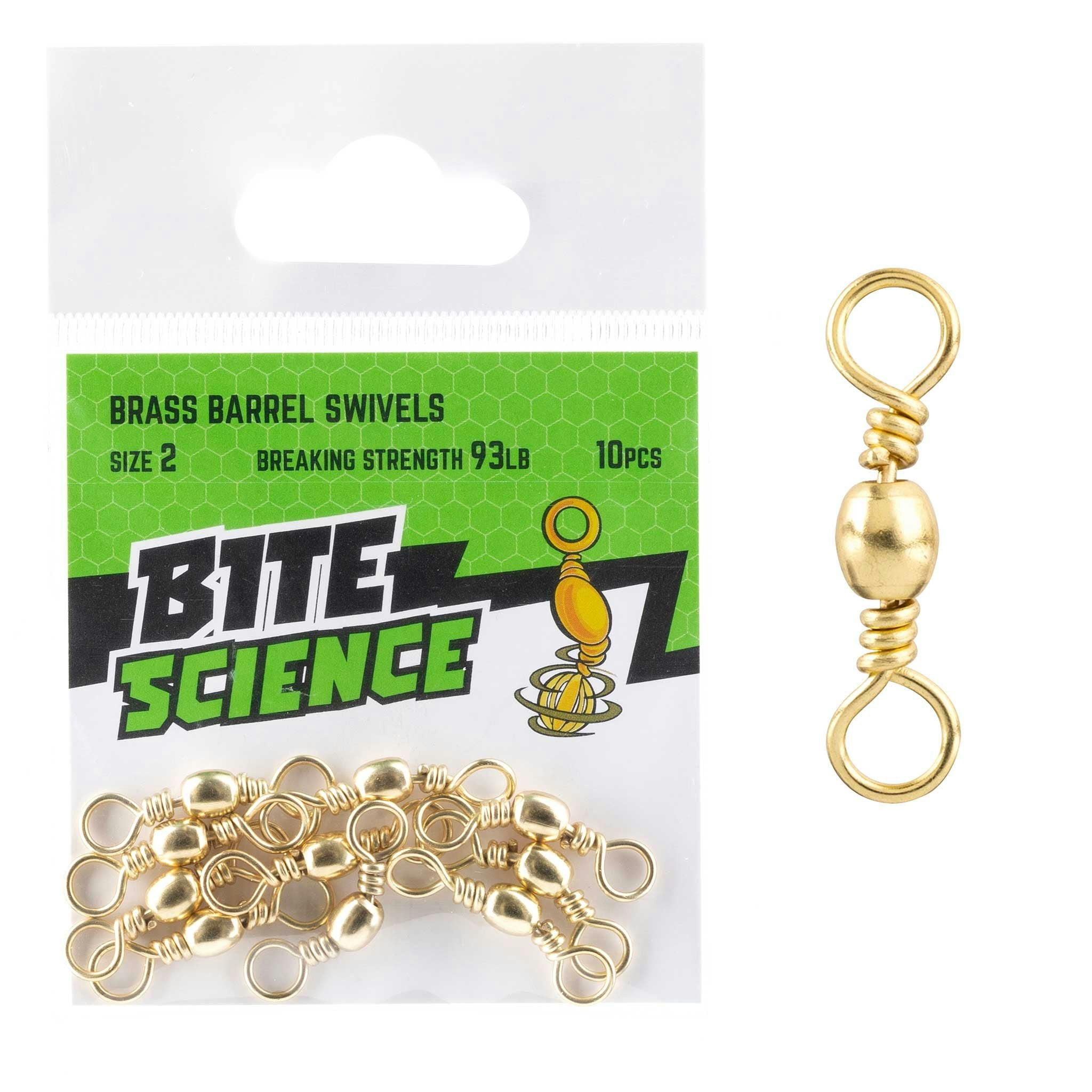 Bite Science Swivels Brass Barrel - High-Quality Fishing Swivel for Saltwater & Freshwater - Perfect for Anglers, Trolling & Fly Fishing Accessories