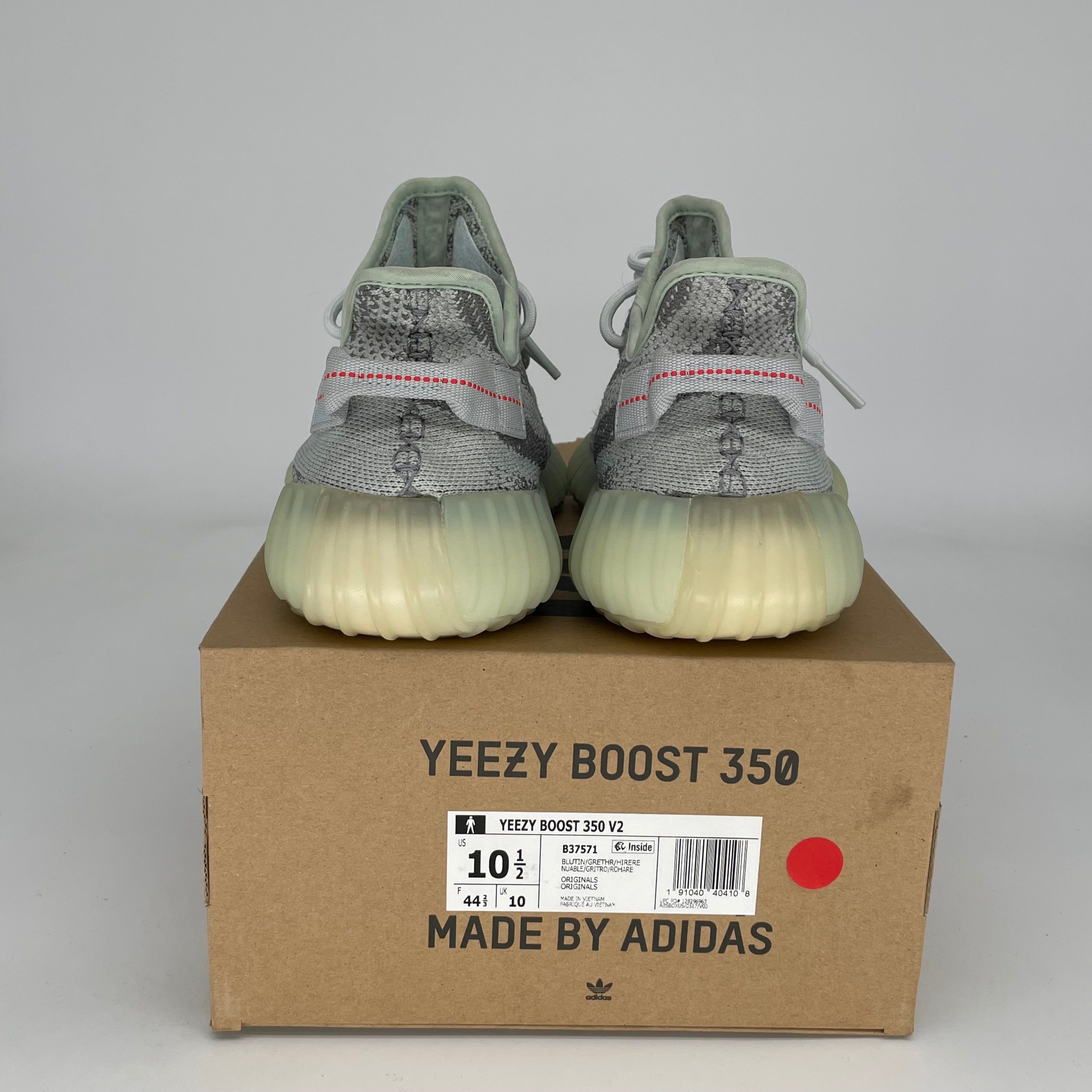 Adidas Yeezy Boost 350 V2 Blue Tint Sneakers - Men's Size 10.5 (B37571) | Comfortable Running Shoes for Casual Wear & Street Fashion