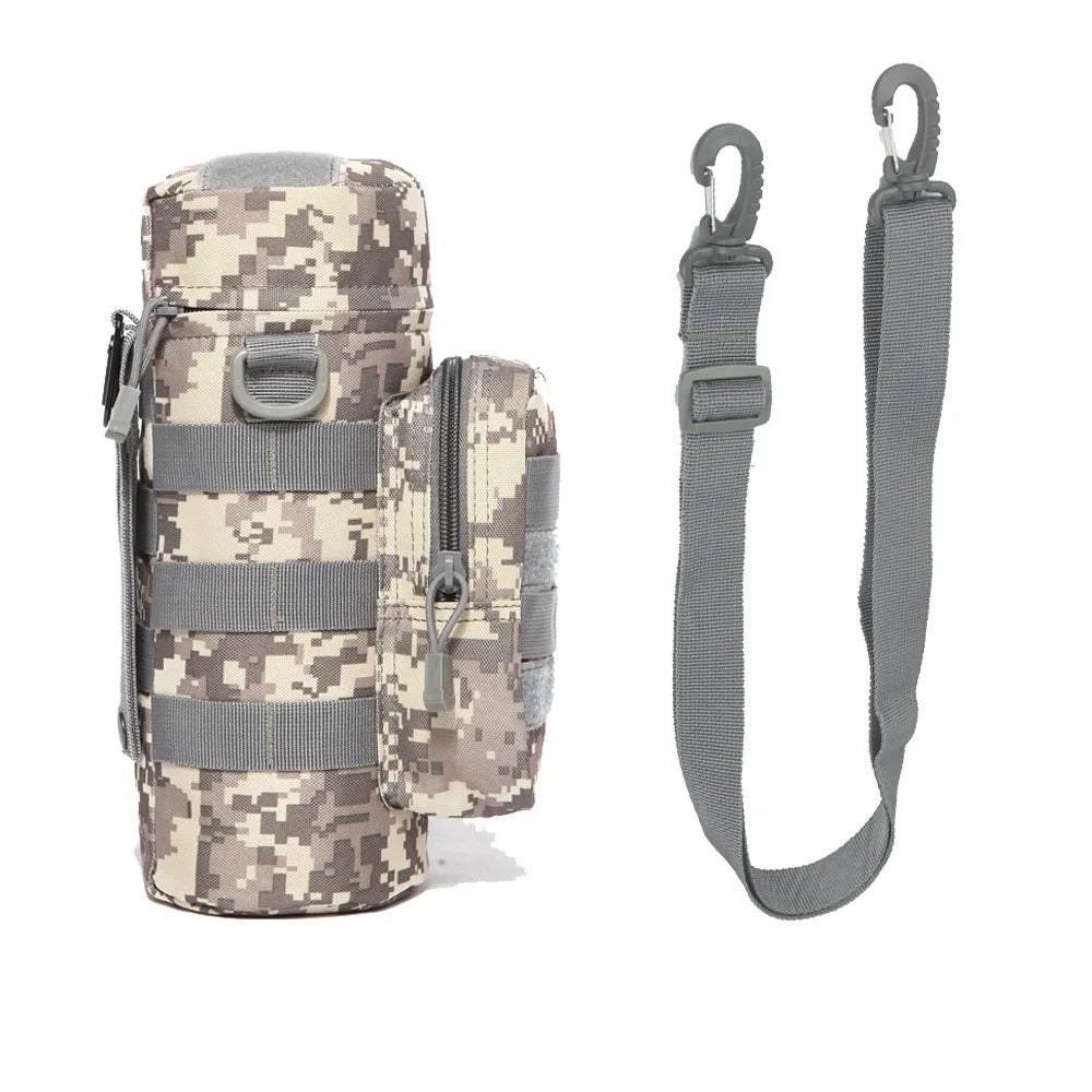 Tactical MOLLE Water Bottle Pouch with Adjustable Detachable Strap - Perfect for Hiking, Camping, and Outdoor Adventures