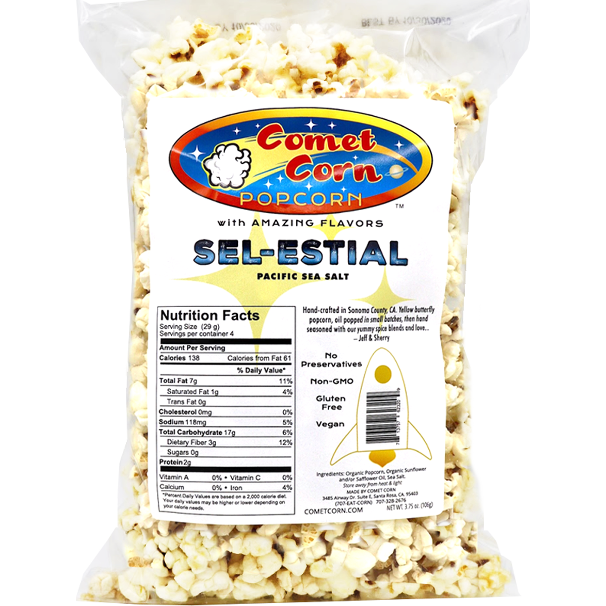 Comet Corn Popcorn - 4.0 oz (113g) Premium Gourmet Popcorn Kernels for Popping - Perfect for Movie Nights, Parties & Healthy Snacking