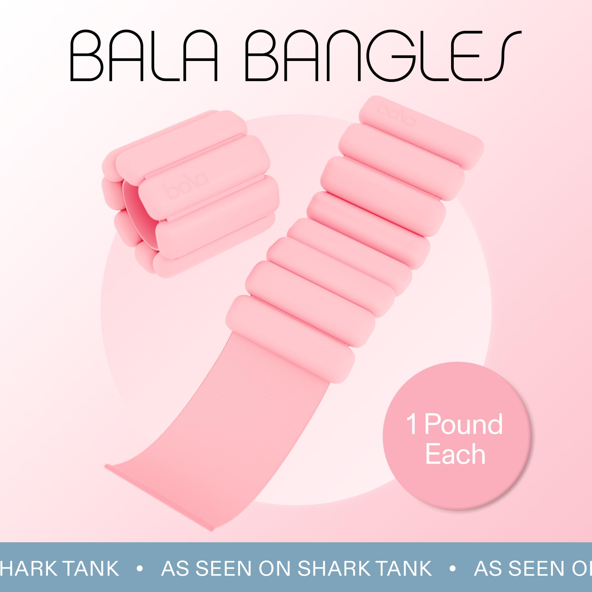 Bala Bangles Adjustable Silicone Wrist & Ankle Weights for Women & Men - 1-3lb Wearable Arm & Leg Weights for Gym, Yoga, Pilates, Cardio & Strength Training - Perfect for Home Workouts, Walking & Fitness Enthusiasts
