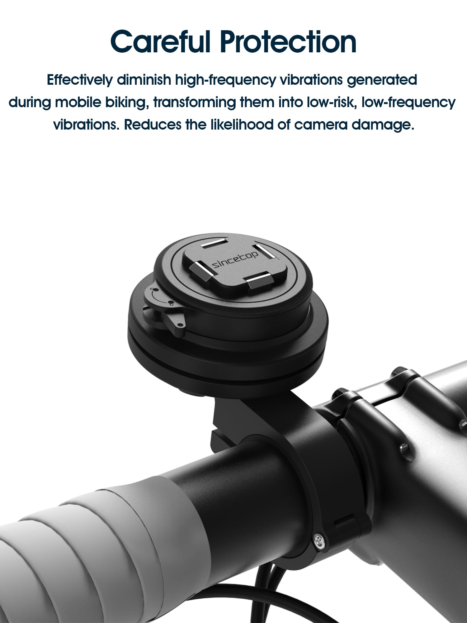 Sincetop Vibration Dampener Quad Mount - Shockproof Bike & Motorcycle Phone Holder for iPhone & Android - Perfect for Mountain Biking, Road Cycling & Motorcycle Adventures