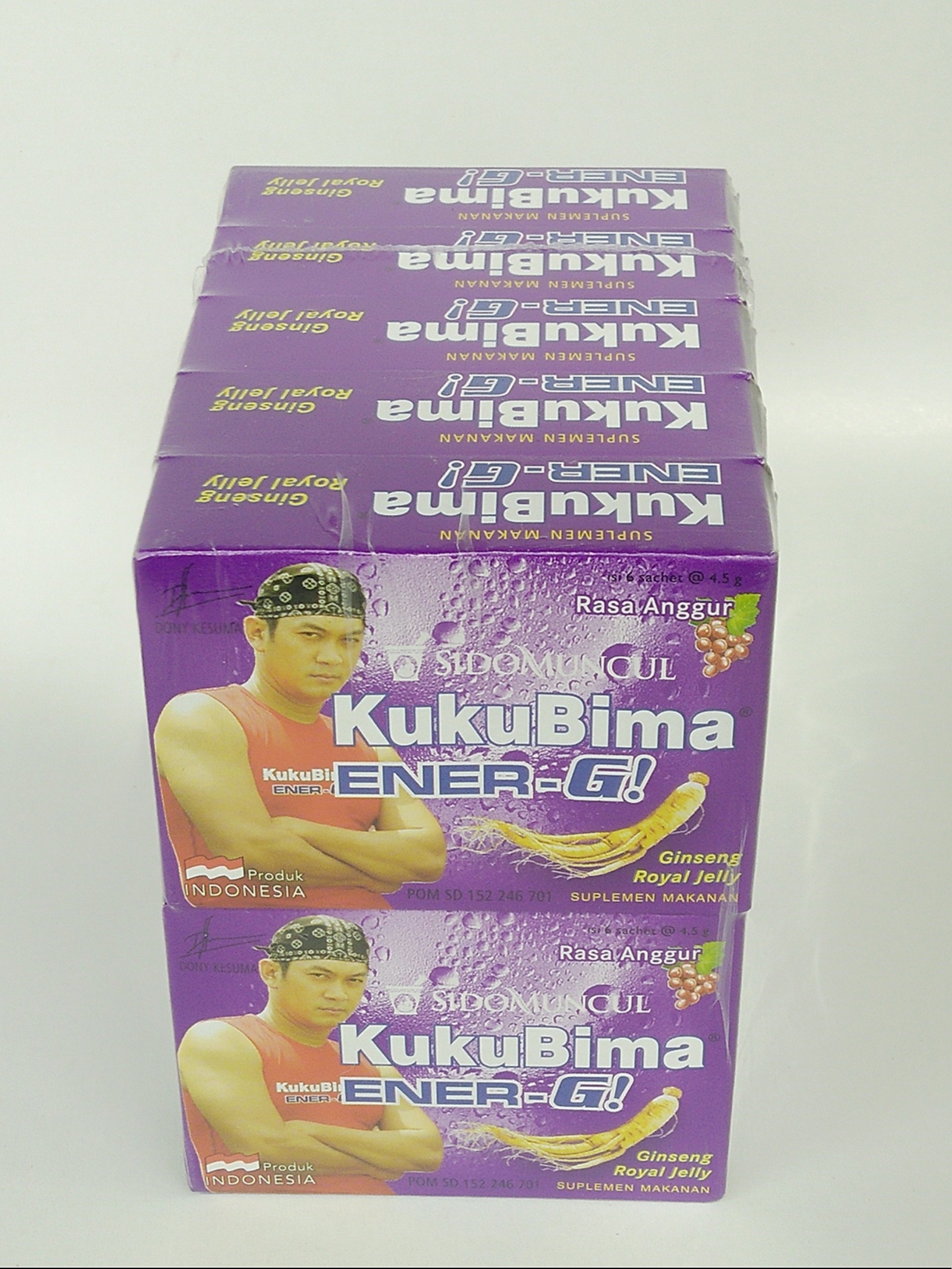 Sido Muncul Kuku Bima Ener-G! Grape Flavored Energy Drink Powder - 6 Pack (10 Boxes) | Boost Energy & Focus | Perfect for Workouts, Studying & Travel