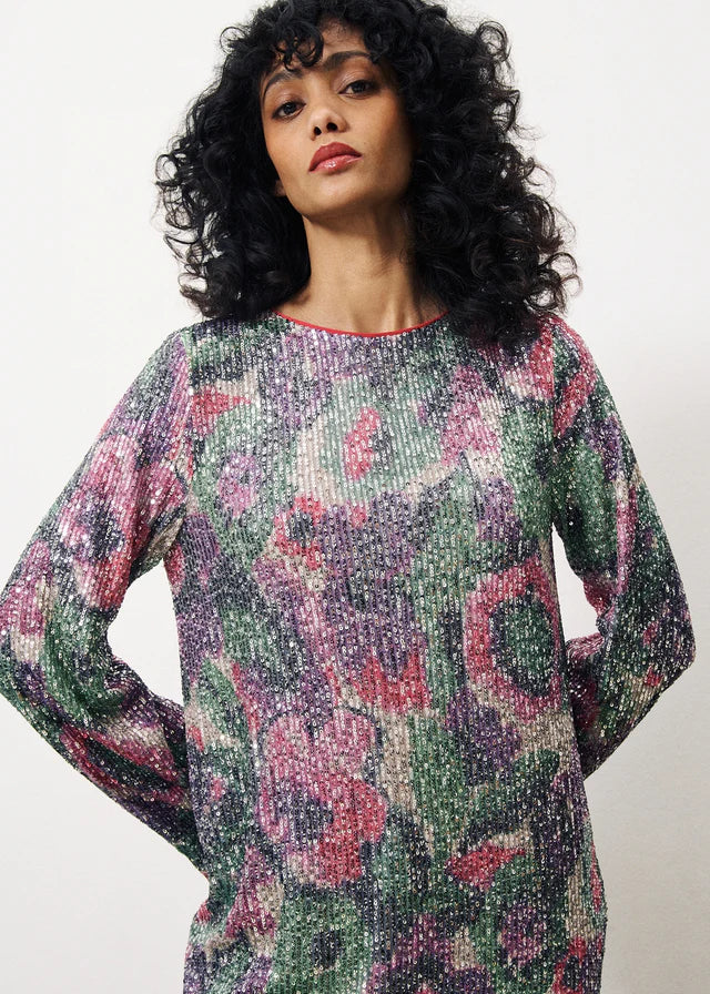 Nelie Sequin Mini Dress French Bouquet - Sparkly Party Dress for Women, Perfect for Cocktail Parties, Night Out & Special Occasions