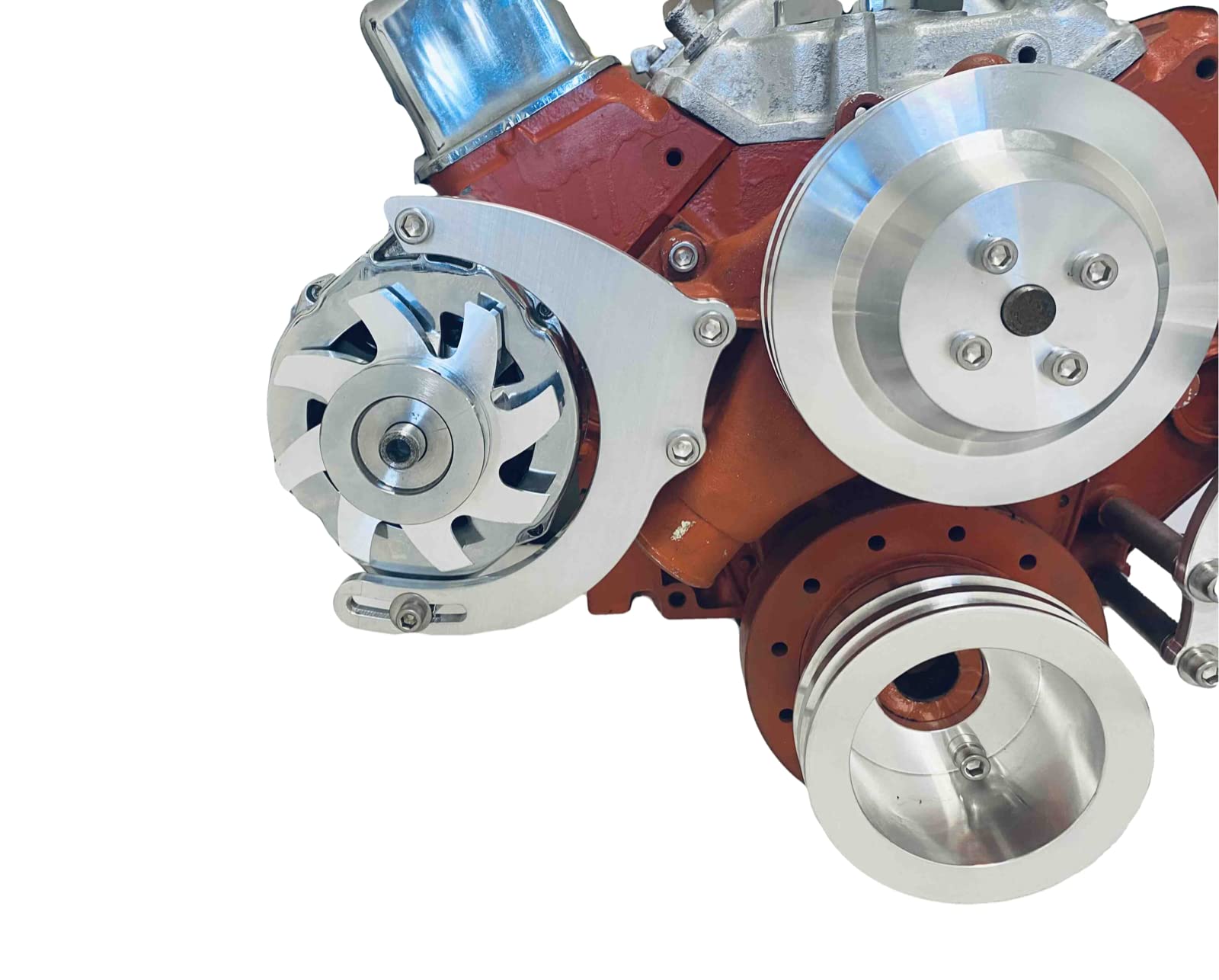 Small Block Chevy Alternator & Power Steering Brackets Kit - Compatible with SBC LWP Long Water Pump Engines - Perfect for Engine Upgrades & Performance Builds