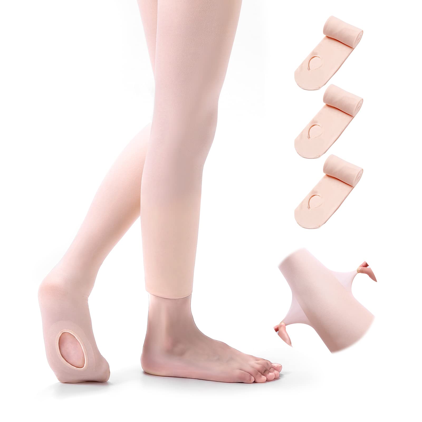 iMucci Ballet Dance Tights - Velvet Convertible Ballerina Tights for Women & Girls | Stretchable Dance Stockings for Ballet, Yoga, Performance & Practice
