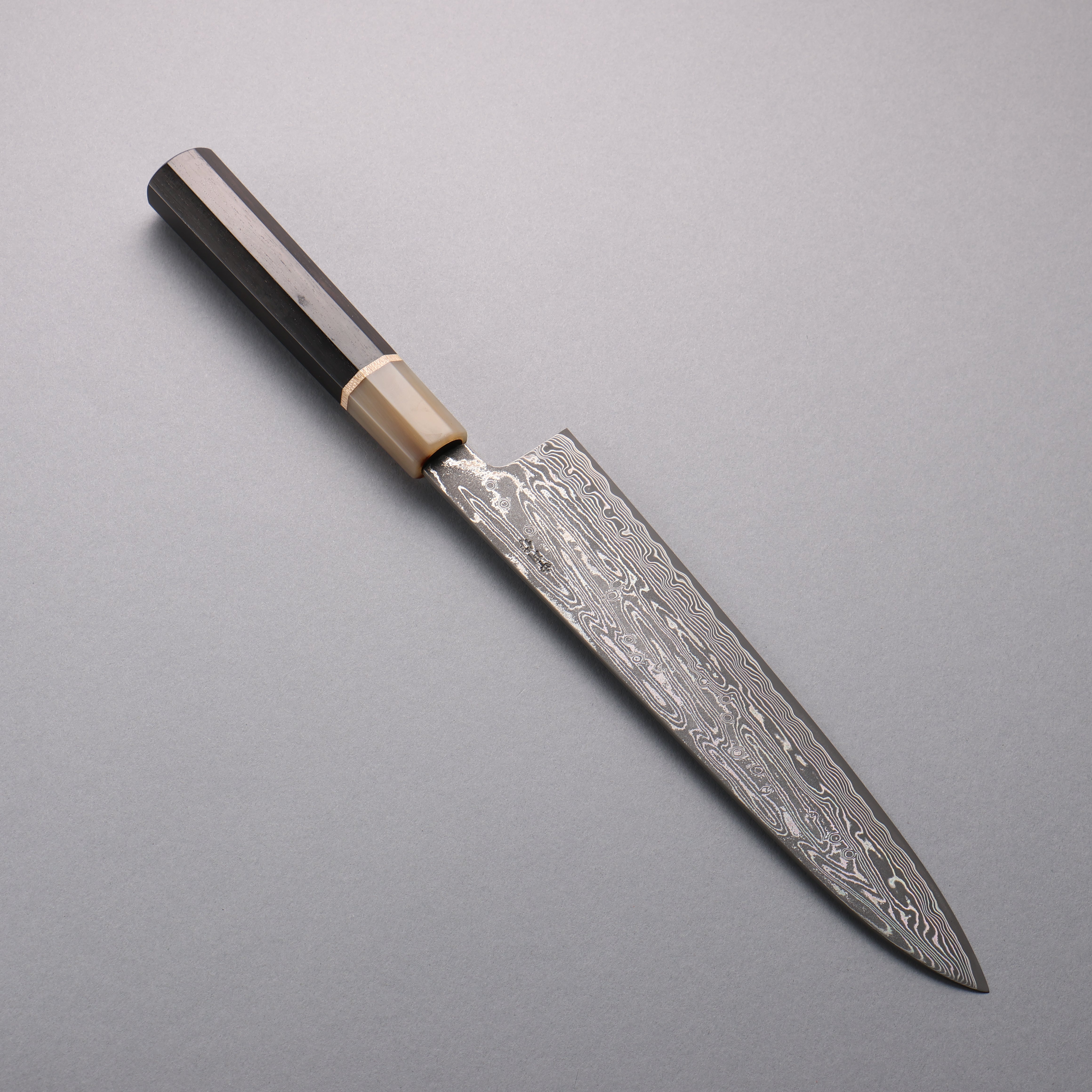 Premium Seisuke SPG STRIX Black Damascus Gyuto 240mm Chef Knife - Ebony Wood Handle with Maple Ring & Water Buffalo Ferrule - Japanese Kitchen Knife for Professional Chefs & Home Cooking