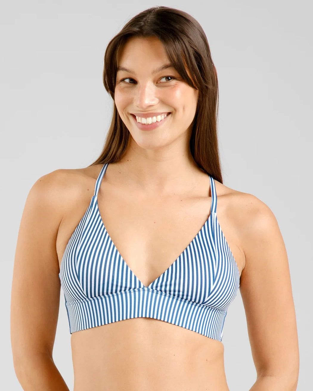 Blue Stripe Bikini Top - Women's Swimwear for Beach, Pool & Summer Vacations | Comfortable & Stylish Design
