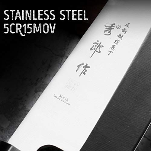 Premium Japanese Deba Knife 18cm - High Carbon Steel Fish Head & Salmon Knife for Sashimi, Sushi & Cooking - Perfect for Professional Chefs & Home Cooks