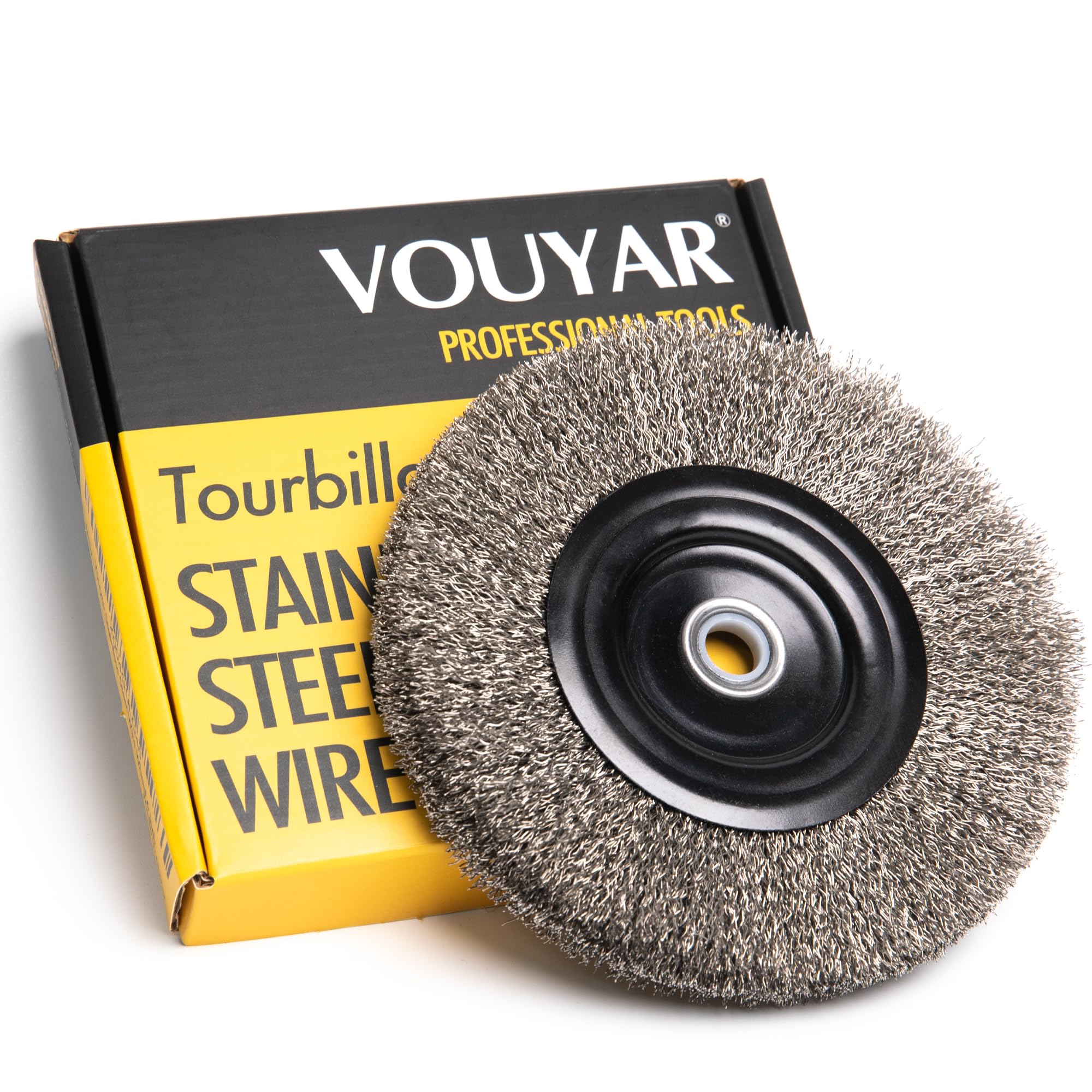 6 Inch Stainless Steel Wire Wheel for Bench Grinder - 1/2-Inch & 5/8-Inch Arbor, .012