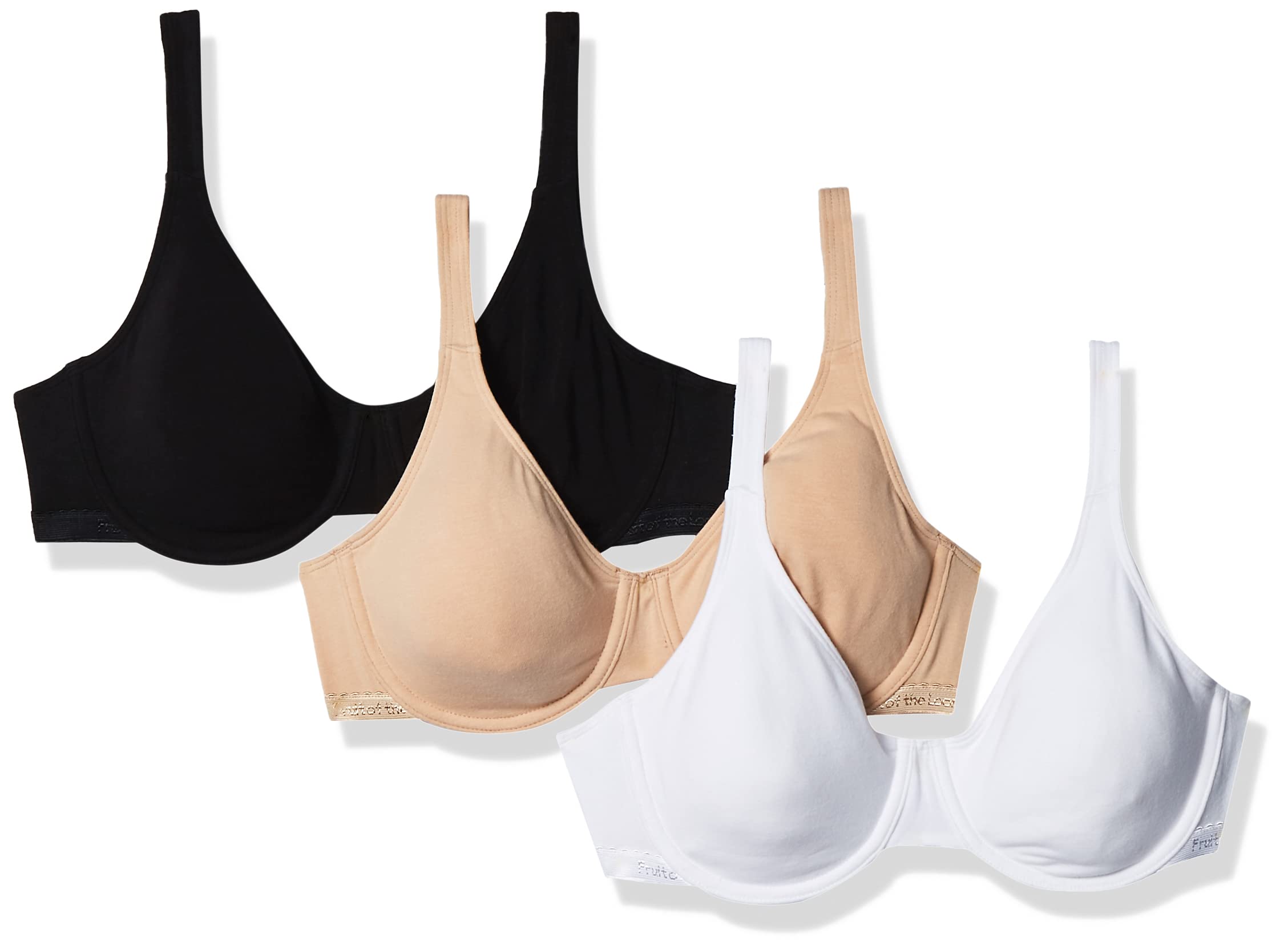 Fruit of the Loom Women's Comfortable Cotton Spandex Unlined Underwire Bra - Soft Support for Everyday Wear & Natural Shape | Perfect for Work, Yoga & Relaxation