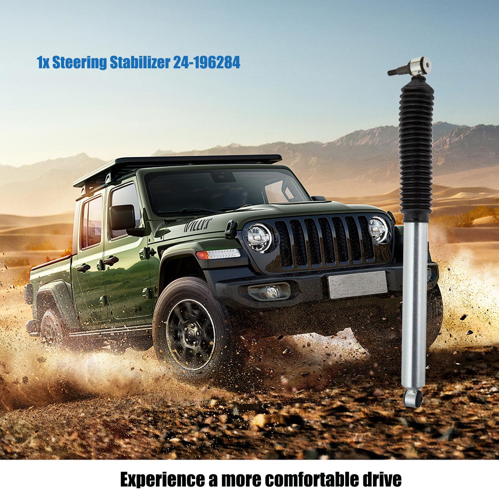 Bilstein B8 5100 Compatible Steering Stabilizer & Damper for 2008-2016 Ford Super Duty F-250 F-350 - Heavy Duty Truck Suspension Upgrade - Off-Road & Towing Stability Enhancement